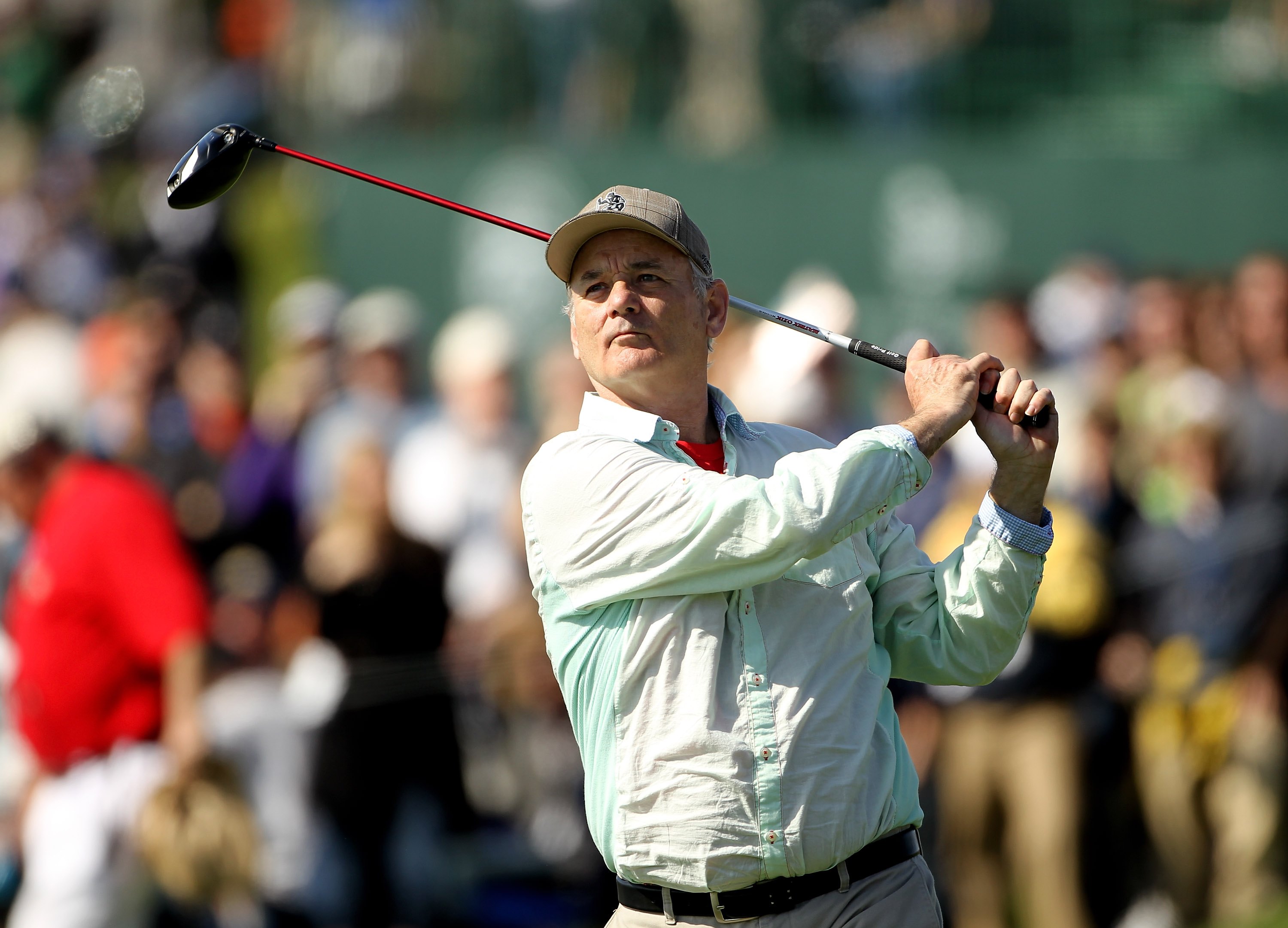 PEBBLE BEACH, CA - FEBRUARY 13:  Actor Bill Murray in action during round three of the AT&T Pebble Beach National Pro-Am at Pebble Beach Golf Links on February 13, 2010 in Pebble Beach, California.  (Photo by Ezra Shaw/Getty Images)