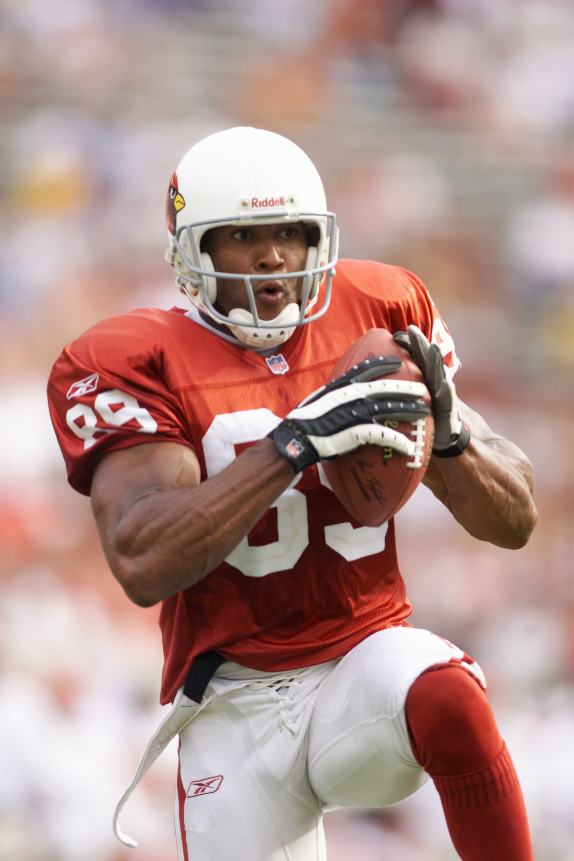 21 Oct 2001: David Boston # 89 of the Arizona Cardinals celebrates his touchdown against the Kansas City Chiefs during the game at the Sun Devil Stadium in Tempe, Arizona. The Arizona Cardinals win, 24-16 over the Kansas City Chiefs.  DIGITAL IMAGE Mandat