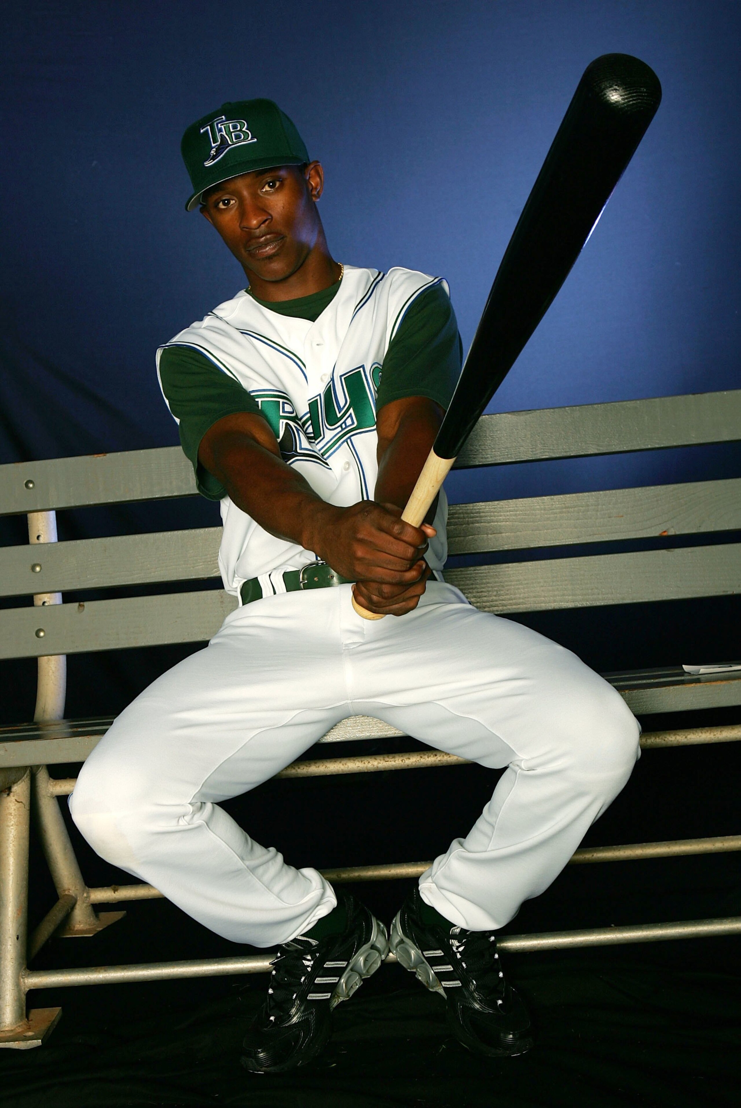 ST. PETERSBURG, FL - FEBRUARY 23:  B.J. Upton #9 poses during Tampa Bay Devil Rays photo day February 23, 2006 at the Raymond A. Naimoli Baseball Complex in St. Petersburg, Florida.  (Photo by Jamie Squire/Getty Images)
