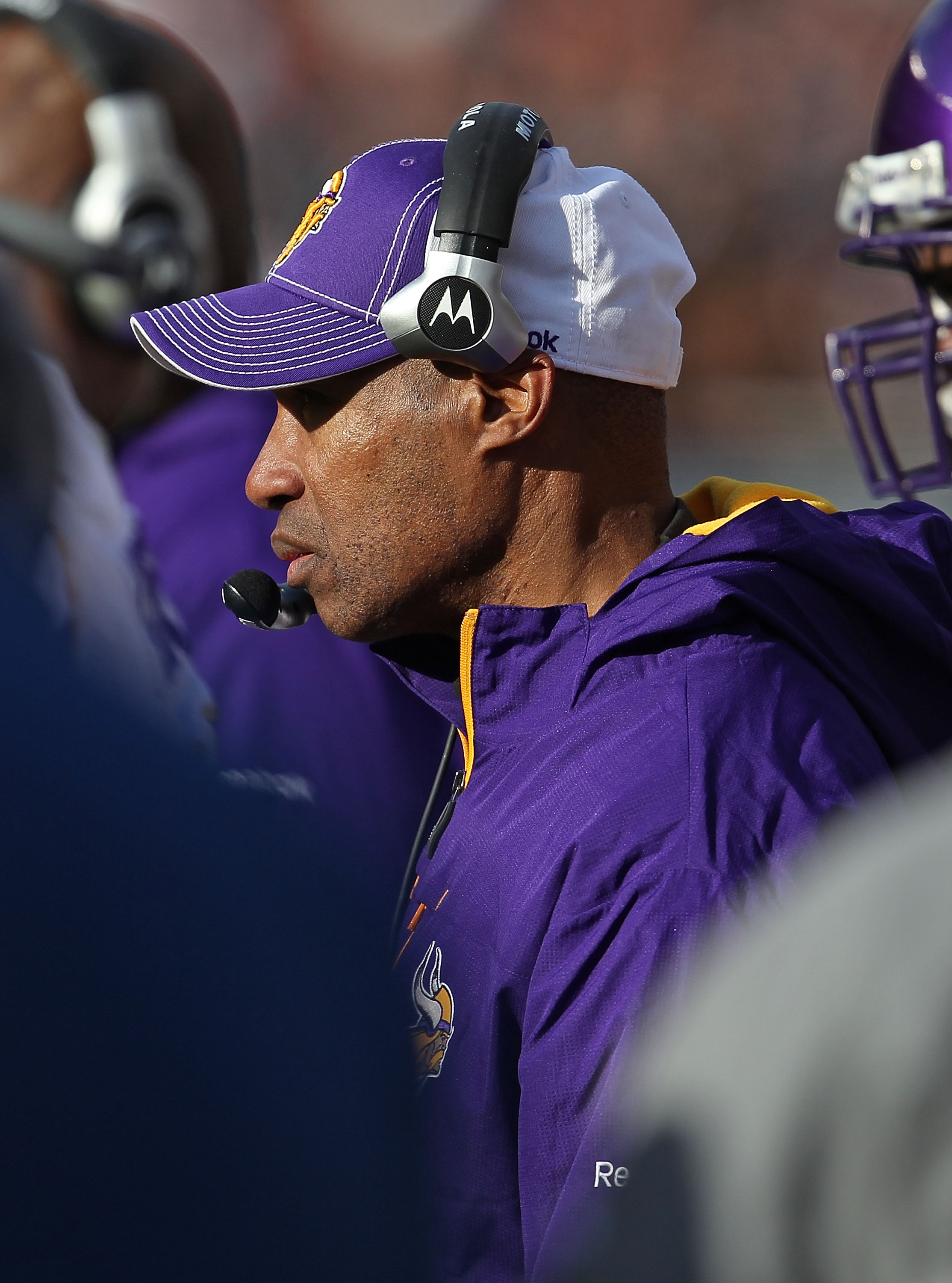 Coach Wayne Fontes of the Detroit Lions watches his players during a