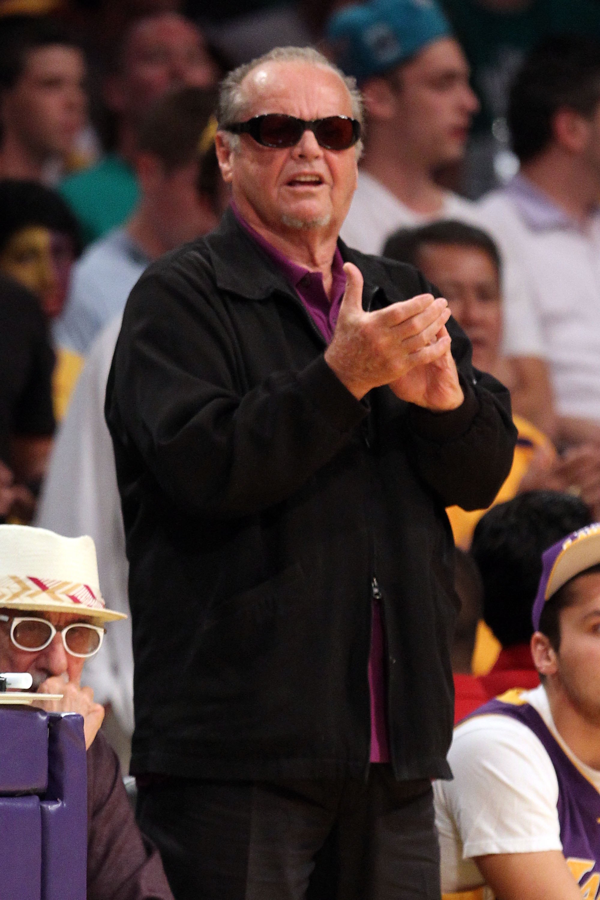 LOS ANGELES, CA - JUNE 17:  Actor Jack Nicholson watches Game Seven of the 2010 NBA Finals at Staples Center between the Boston Celtics and the Los Angeles Lakers on June 17, 2010 in Los Angeles, California.  NOTE TO USER: User expressly acknowledges and