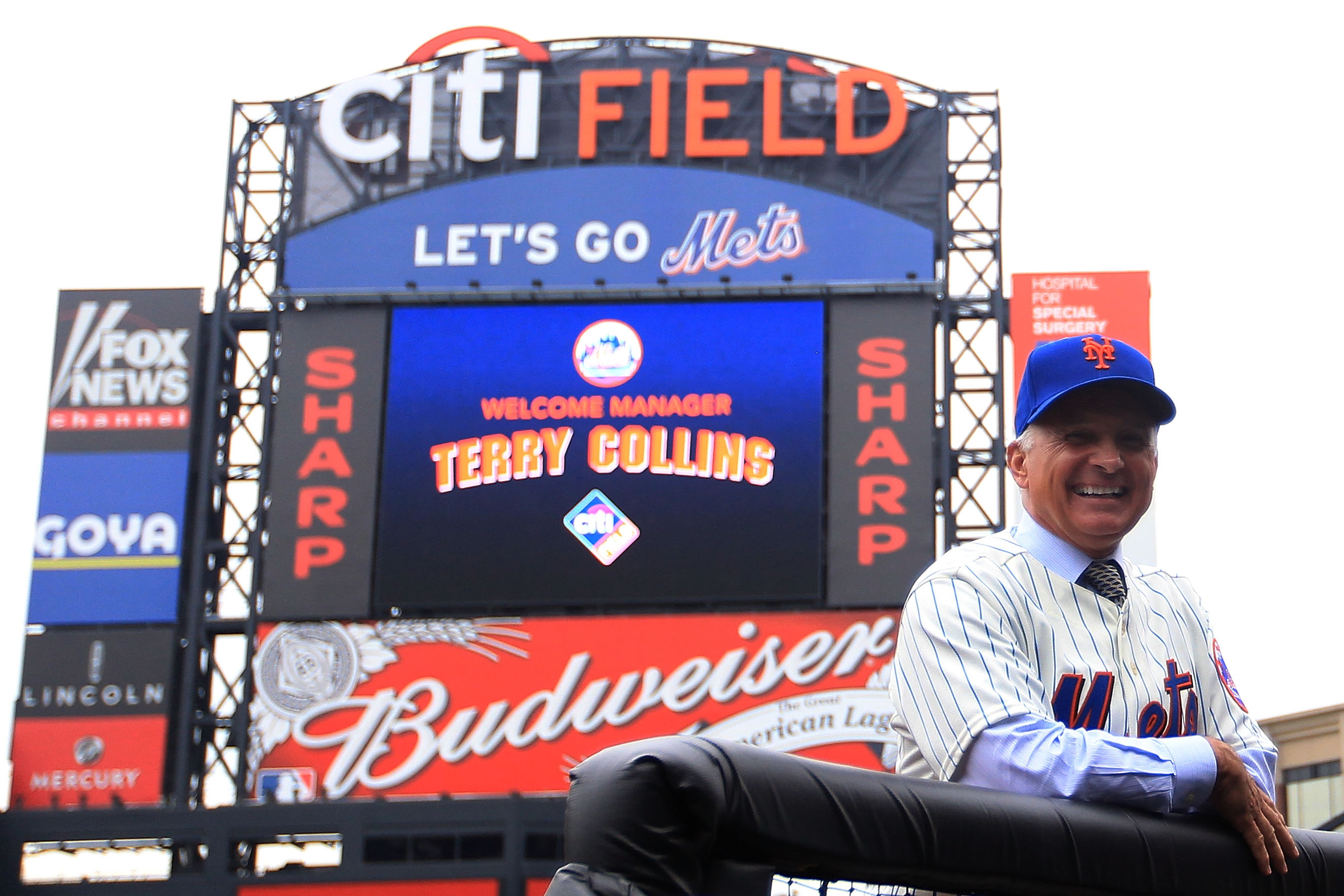 NEW YORK - NOVEMBER 23:  New York Mets new manager Terry Collins poses for photographs in the dugout after a press conference at Citi Field on November 23, 2010 in the Flushing neighborhood, of the Queens borough of New York City.  (Photo by Chris McGrath