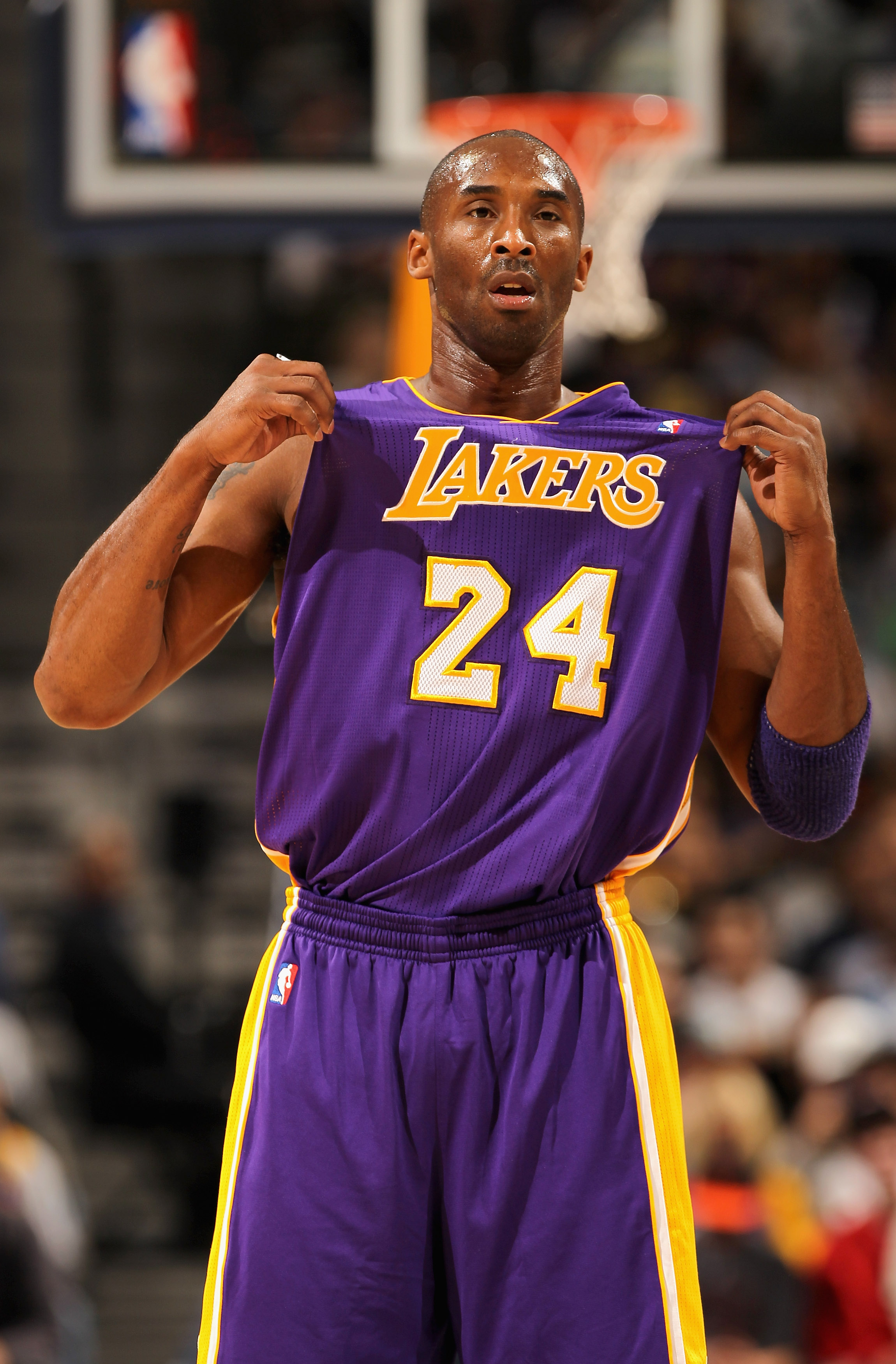 LA Lakers No 24 Kobe Bryant purple Adidas NBA