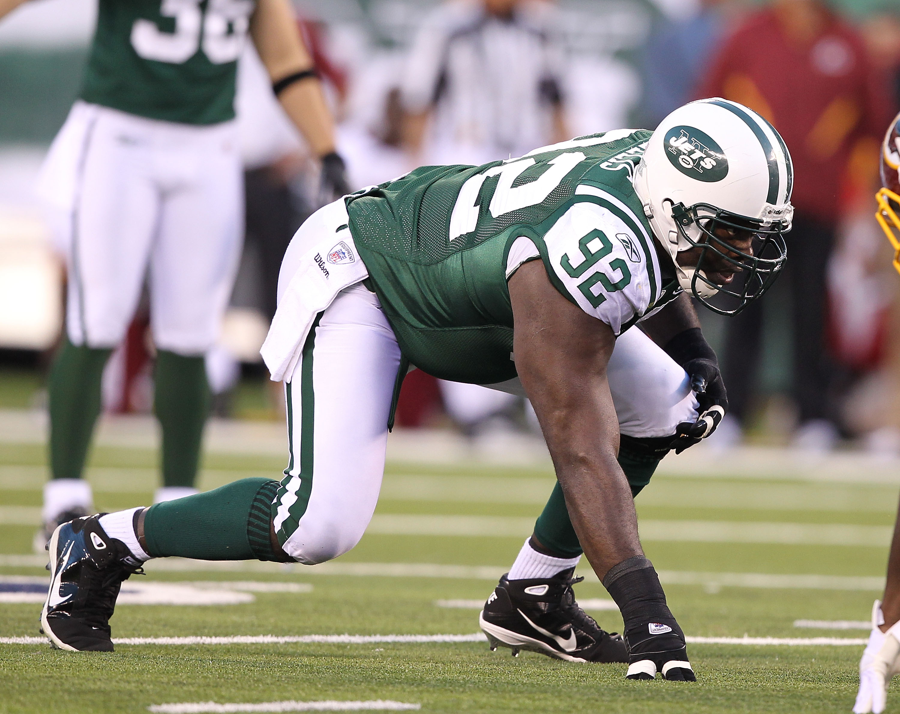 19 September 2010: New York Jets defensive end Shaun Ellis (92) during the  Jets 28-14