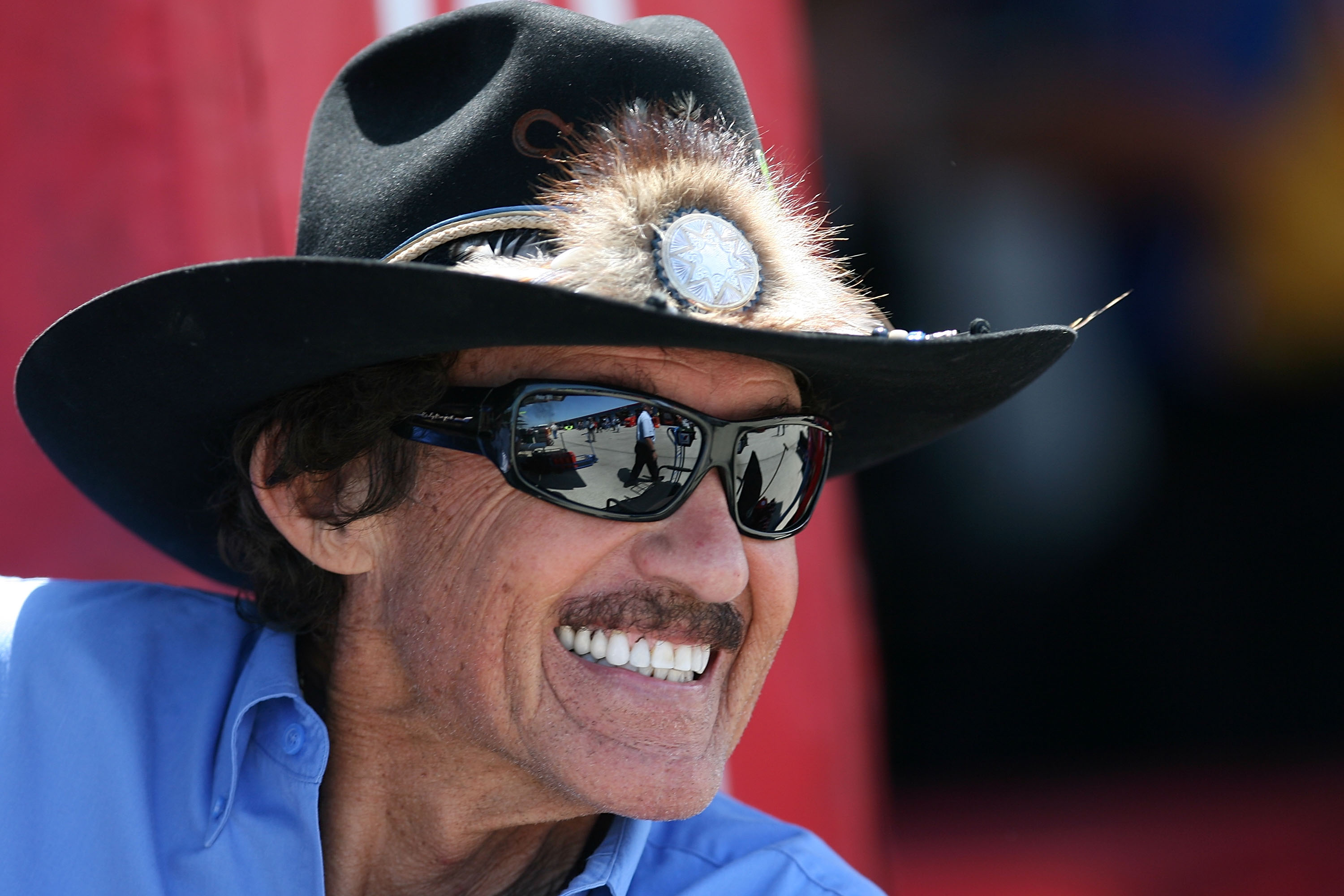 JOLIET, IL - JULY 09: NASCAR legend Richard Petty looks on from the garage area during practice for the NASCAR Sprint Cup Series LIFELOCK.COM 400 at the Chicagoland Speedway on July 9, 2010 in Joliet, Illinois. (Photo by Chris Trotman/Getty Images for N