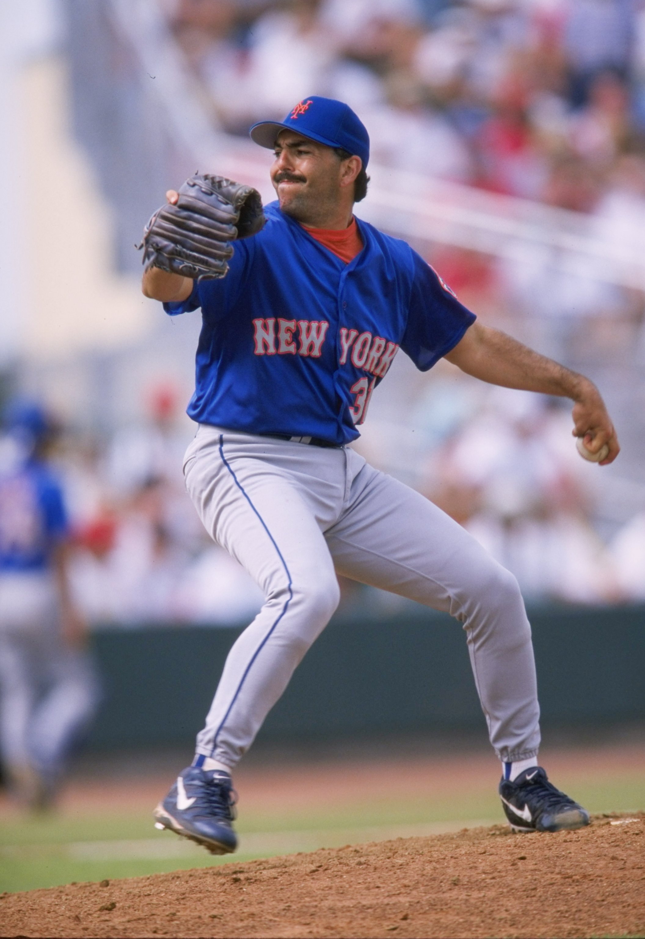 8 Mar 1998:  Pitcher John Franco of the New York Mets in action during a spring training game against the St. Louis Cardinals at the Roger Dean Stadium in Jupiter, Florida. The Mets defeated the Cardinals 5-4. Mandatory Credit: Stephen Dunn  /Allsport