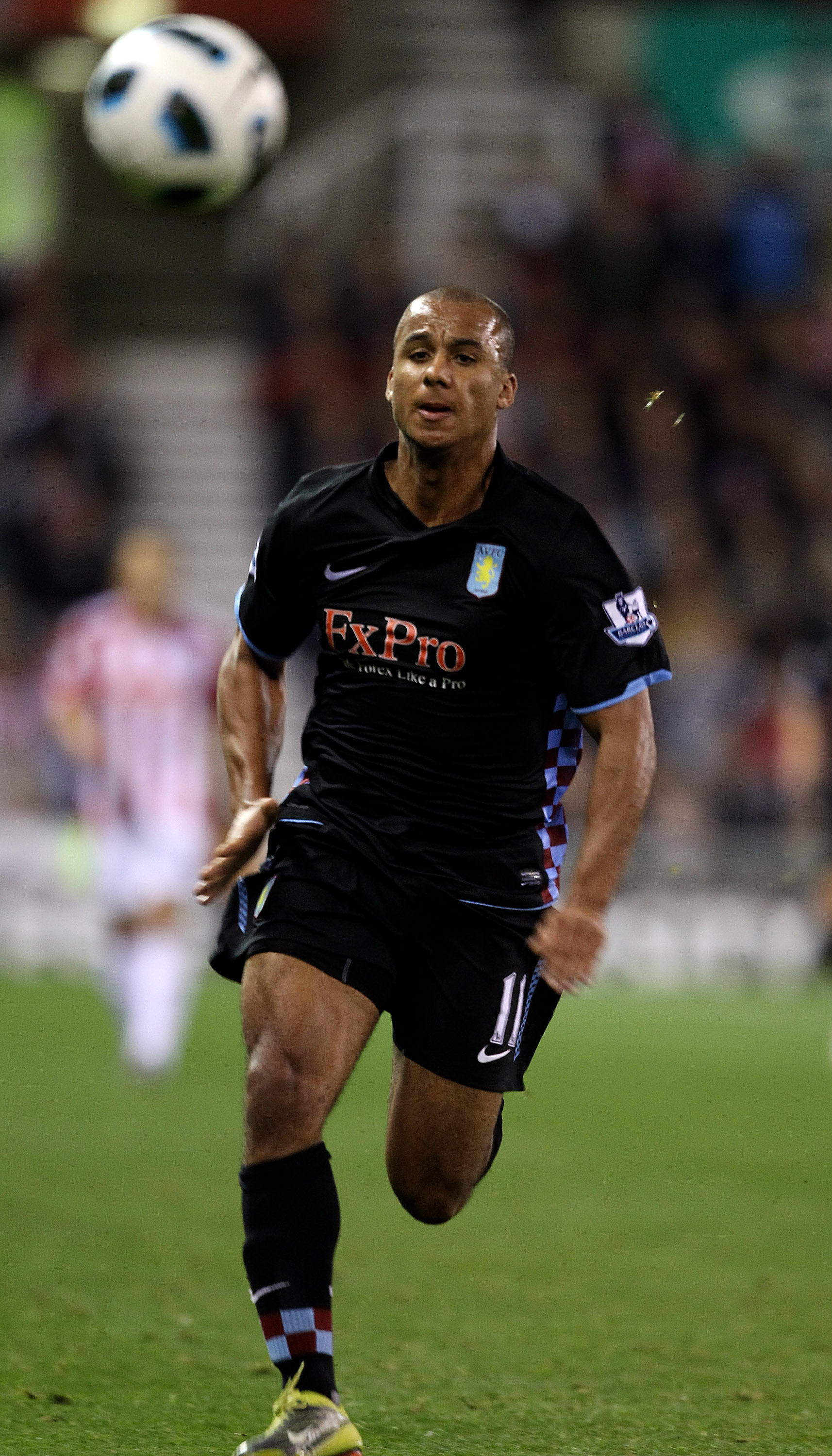 STOKE ON TRENT, ENGLAND - SEPTEMBER 13:   Gabriel Agbonlahor of Aston Villa in action during the Barclays Premier League match between Stoke City and Aston Villa at The Britannia Stadium on September 13, 2010 in Stoke on Trent, England. (Photo by Ross Kin