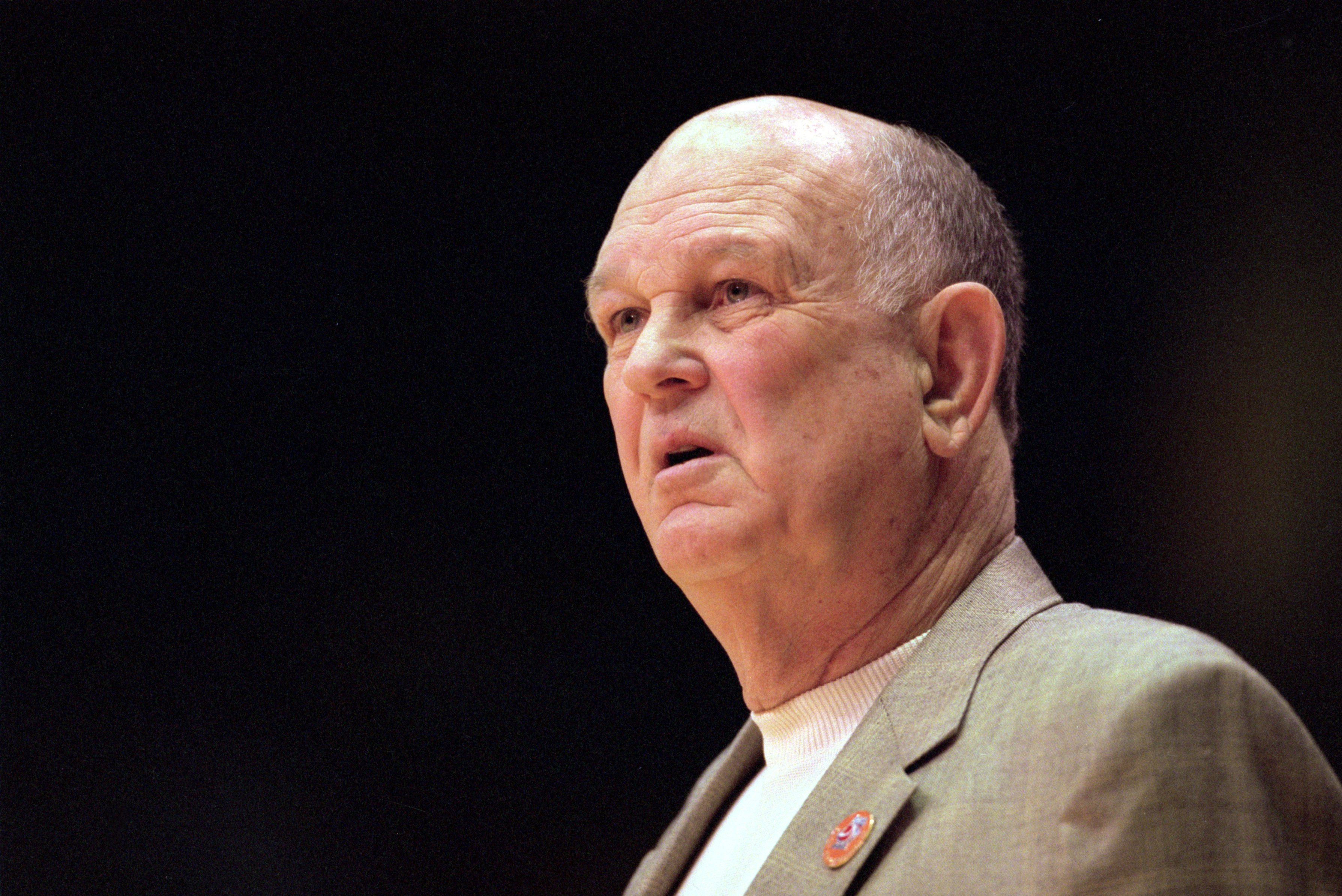 15 Mar 2001:  A close up of Head Coach Lefty Driesell of the Georgia State Panthers as he watches from the sidelines during the game against the Wisconsin Badgers at the Boise State Pavilion in Boise, Idaho. The Panthers defeated the Badgers 50-49. Mandat