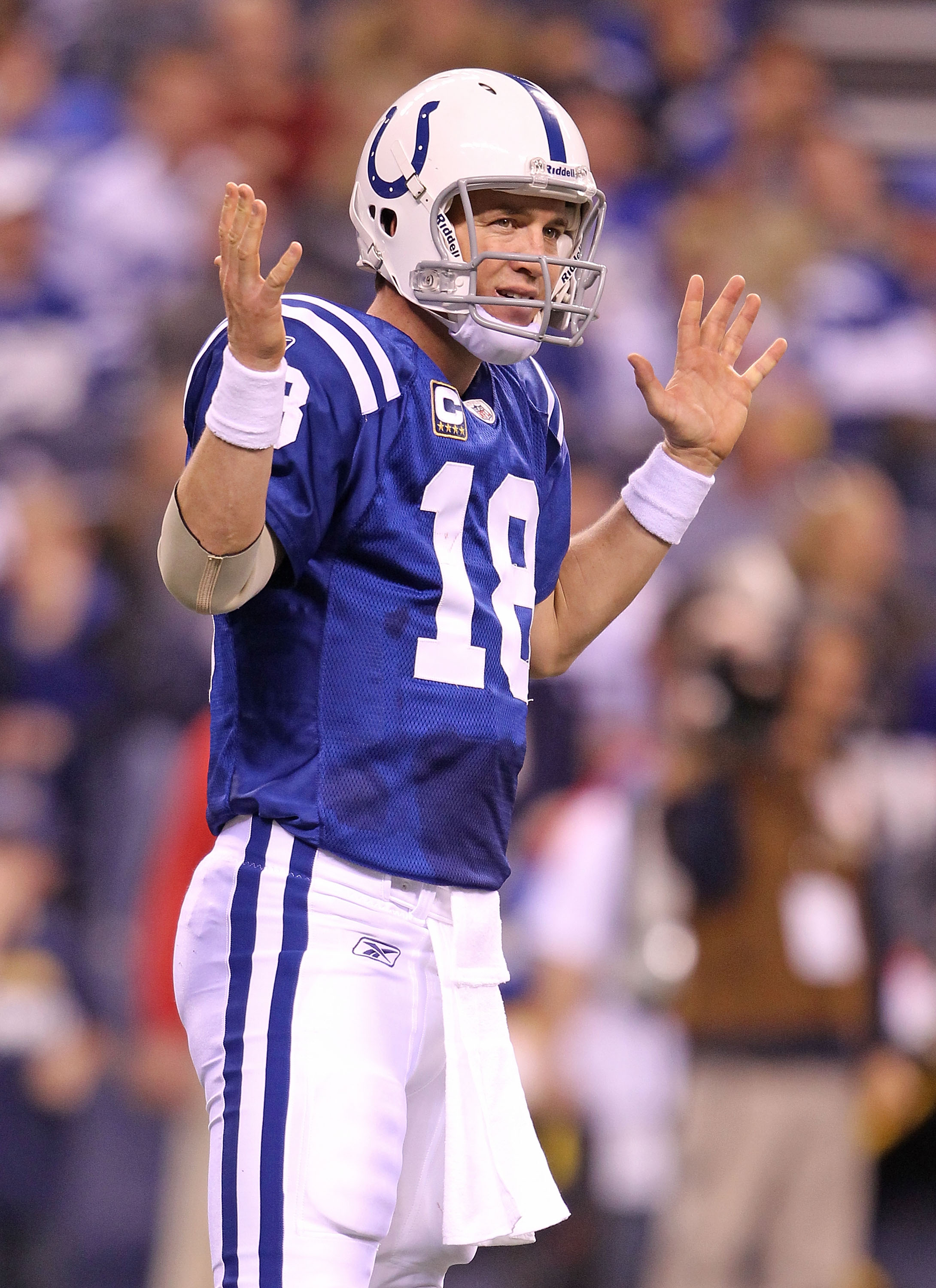 Overtime. 08th Oct, 2017. Payton Manning gets his jersey retired during  halftime of NFL football game action between the San Francisco 49ers and  the Indianapolis Colts at Lucas Oil Stadium in Indianapolis