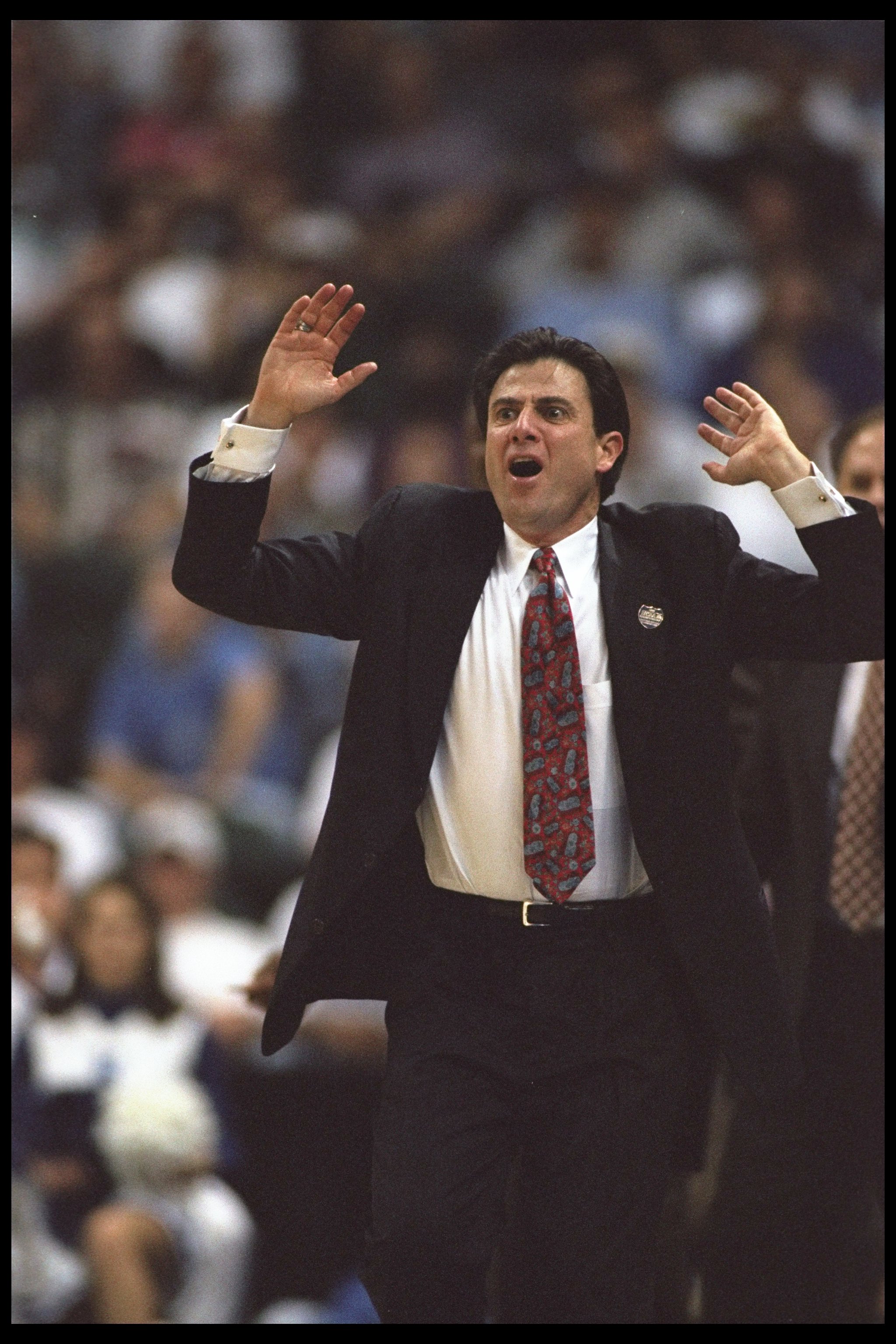 16 Mar 1996:  Kentucky Wildcats head coach Rick Pitinio yells during a game against the Virginia Tech Hokies at Reunion Arena in Texas.  Kentucky won the game, 84-60. Mandatory Credit: Matthew Stockman/Allsport