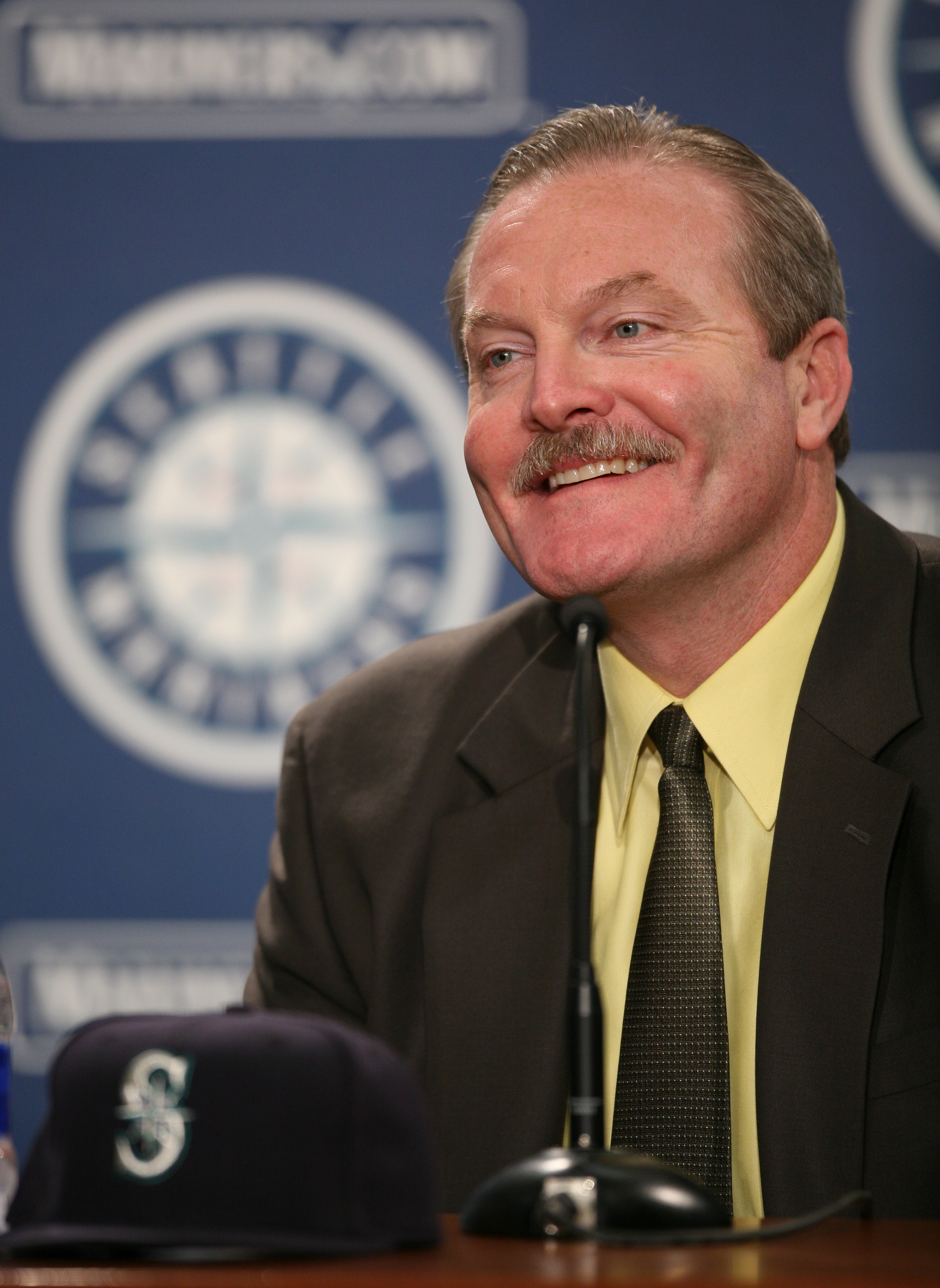 SEATTLE - OCTOBER 19:  New manager Eric Wedge of the Seattle Mariners is introduced to the media at Safeco Field on October 19, 2010 in Seattle, Washington. (Photo by Otto Greule Jr/Getty Images)