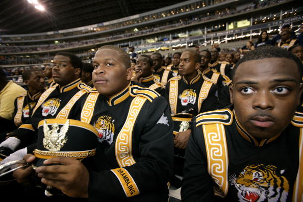 DALLAS - SEPTEMBER 17:  Members of the Grambling State University marching band watch as the Dallas Cowboys host the Washington Redskins at Texas Stadium in Dallas, Texas on September 17, 2006.  Dallas won 27 - 10.  (Photo by Brent Stirton/Getty Images)
