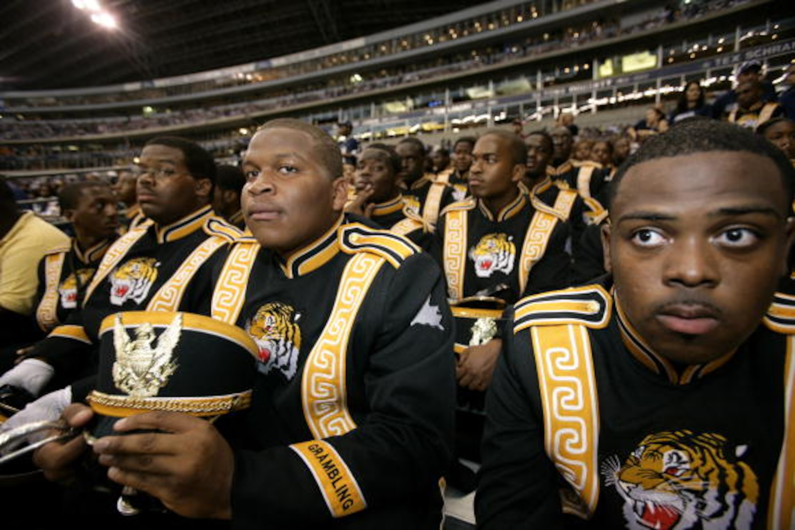 DALLAS - SEPTEMBER 17: Members of the Grambling State University marching band watch as the Dallas Cowboys host the Washington Redskins at Texas Stadium in Dallas, Texas on September 17, 2006. Dallas won 27 - 10. (Photo by Brent Stirton/Getty Images) DALLAS - SEPTEMBER 17: Members of the Grambling State University marching band watch as the Dallas Cowboys host the Washington Redskins at Texas Stadium in Dallas, Texas on September 17, 2006. Dallas won 27 - 10. (Photo by Brent Stirton/Getty Images)
