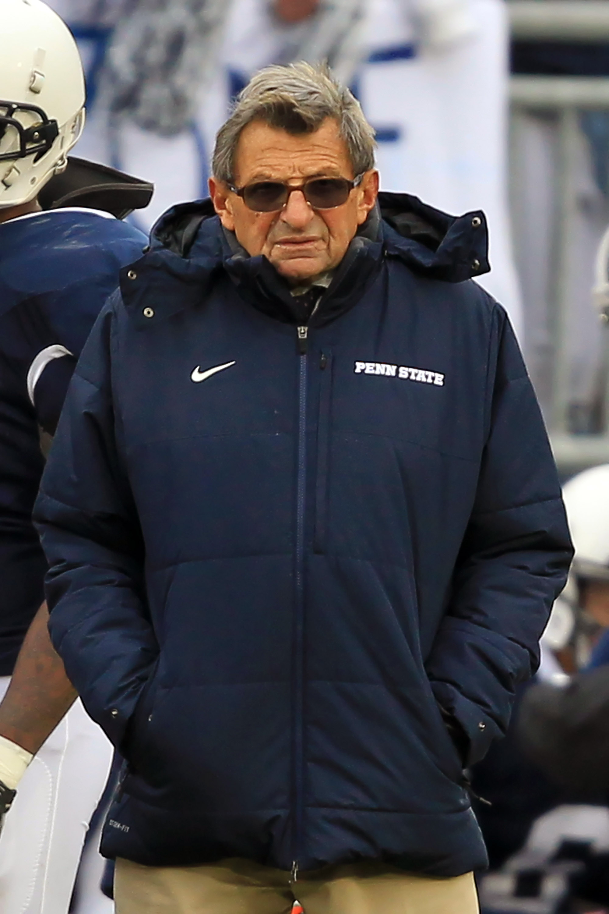 STATE COLLEGE, PA - NOVEMBER 27: Head coach Joe Paterno of the Penn State Nittany Lions stands on the sideline during a game against the Michigan State Spartans on November 27, 2010 at Beaver Stadium in State College, Pennsylvania. The Spartans won 28-22.