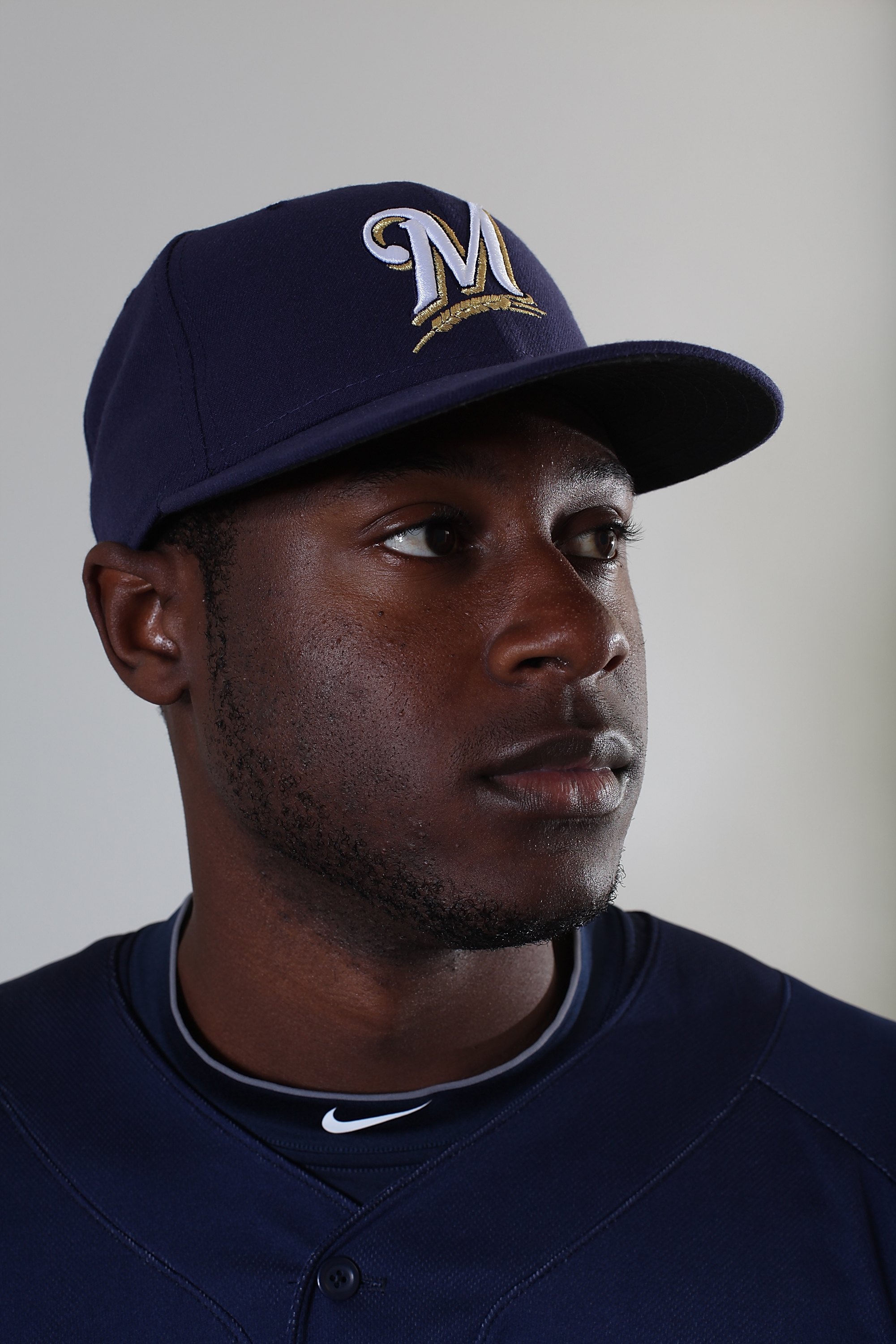 MARYVALE, AZ - MARCH 01:  Lorenzo Cain #36 poses for a portrait during the Milwaukee Brewers Photo Day at the Maryvale  Baseball Park on March 1, 2010 in Maryvale, Arizona.  (Photo by Jonathan Ferrey/Getty Images)