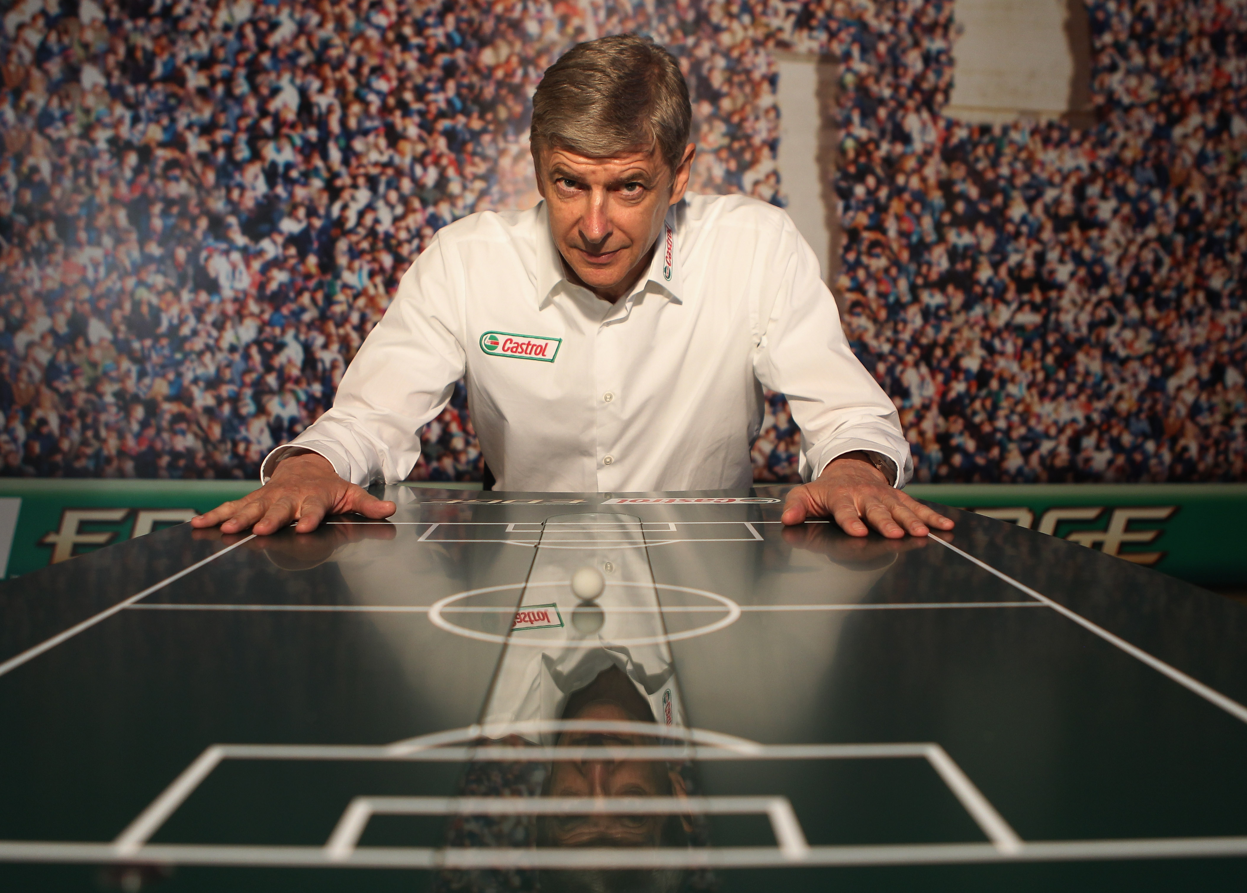 JOHANNESBURG, SOUTH AFRICA - JUNE 09:  Arsene Wenger poses at the Castrol Performance Lab in Johannesburg on June 9, 2010 in Johannesburg, South Africa. Wenger gave an exclusive preview of the unique performance analysis tools that Castrol, official spons