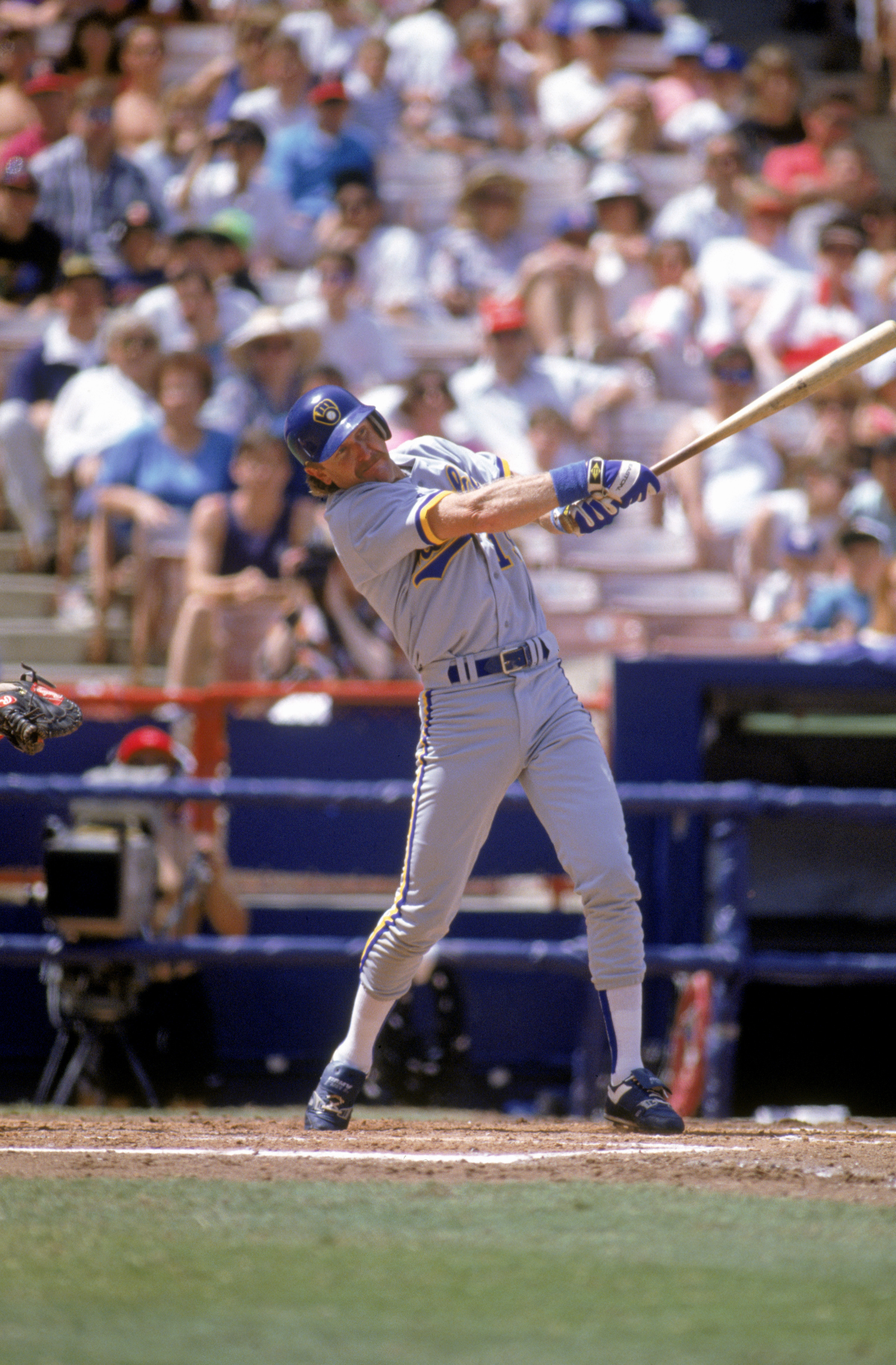 Milwaukee Brewers Robin Yount(19) in action during a game from his 1983  season at Yankee Stadium in the Bronx, New York. Robin Yount( played for 20  years all with the Milwaukee Brewers