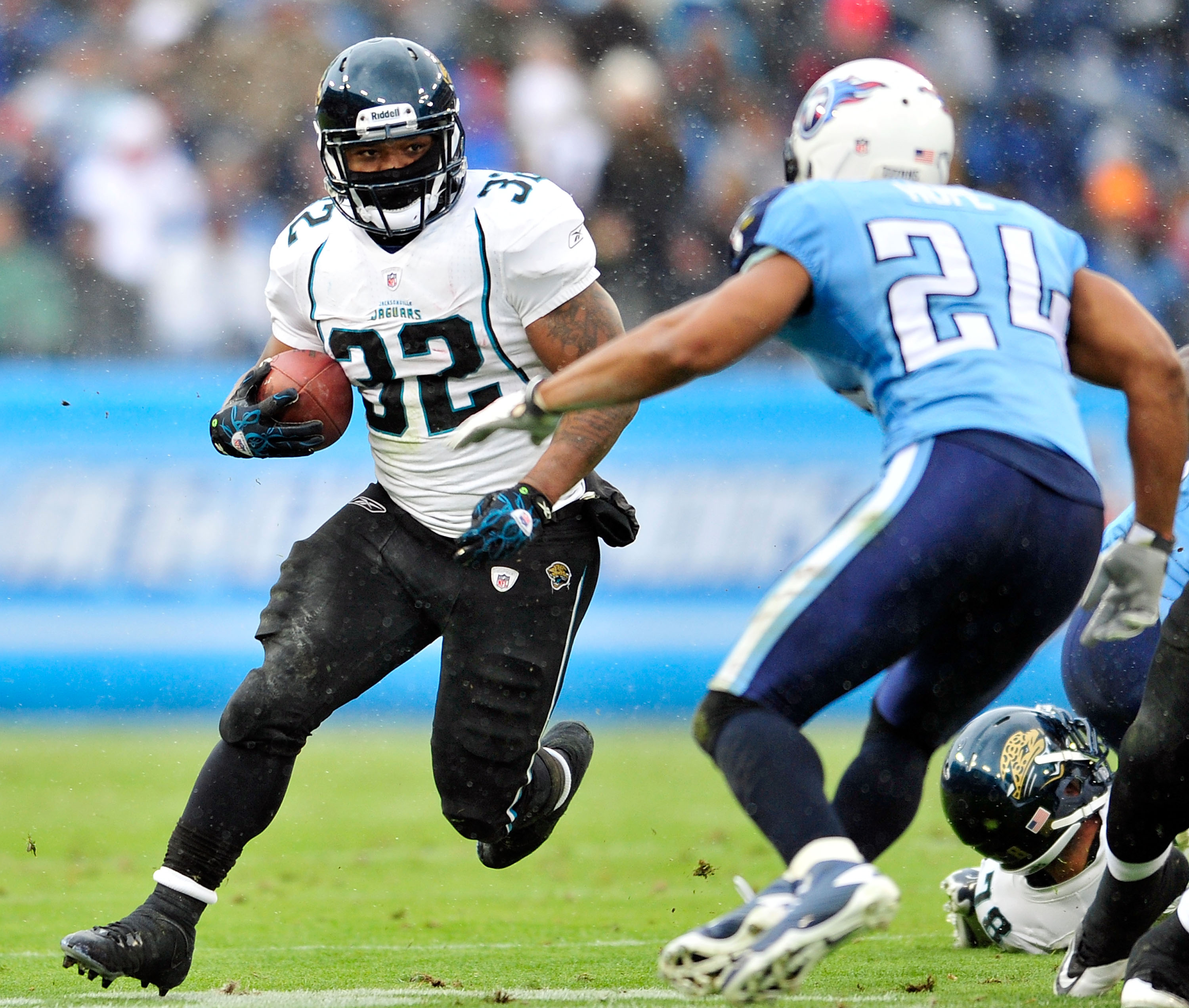 Jacksonville Jaguars wide receiver Matt Jones (18) carries the ball after  making a reception against theTennessee Titans at LP Field in Nashville,  Tennessee on September 7, 2008. The Titans defeated the Jaguars