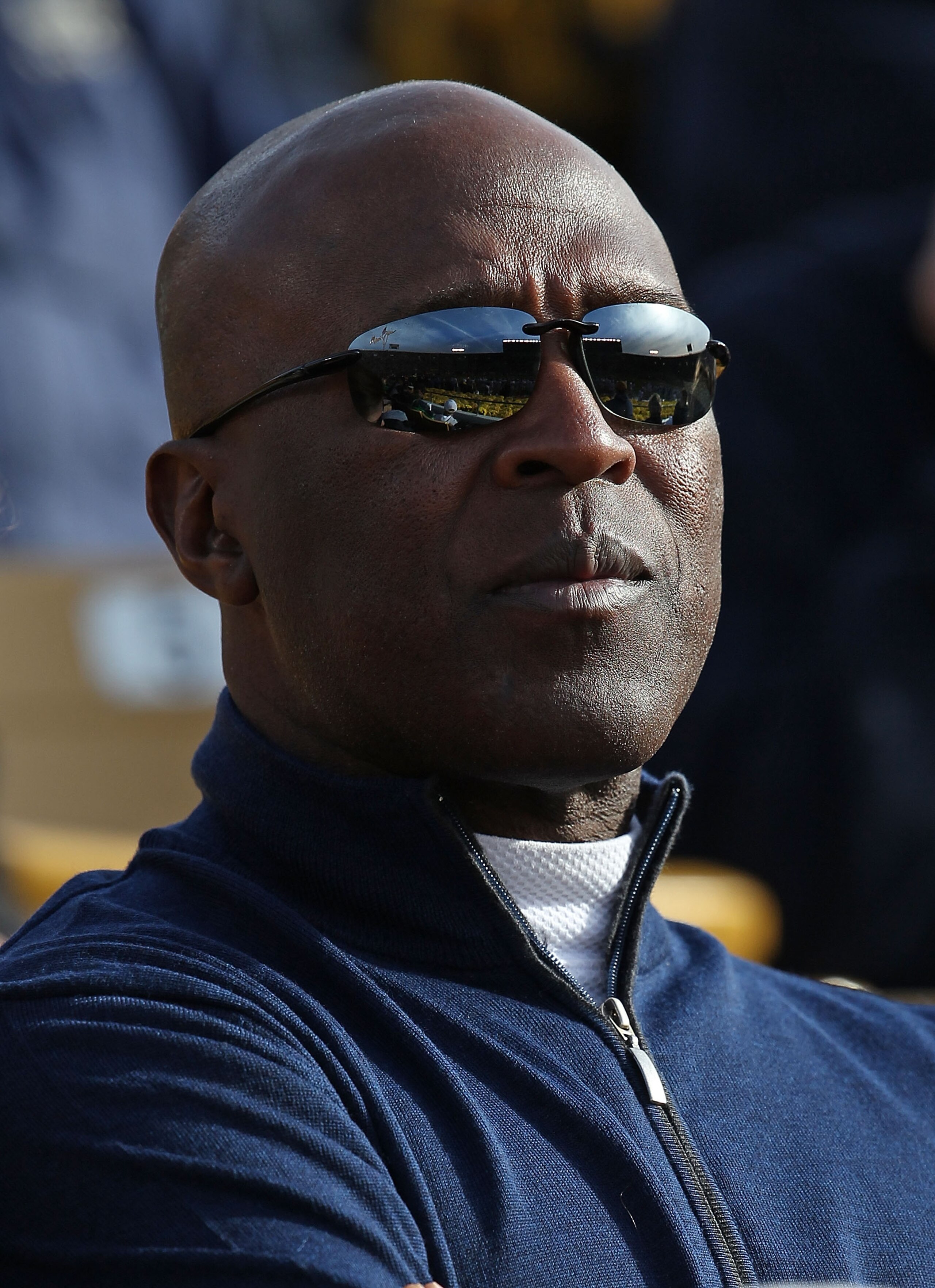 SOUTH BEND, IN - OCTOBER 30: Head coach Lovie Smith of the Chicago Bears takes in a game between  the Notre Dame Fighting Irish and the Tulsa Golden Hurricane at Notre Dame Stadium on October 30, 2010 in South Bend, Indiana. (Photo by Jonathan Daniel/Gett