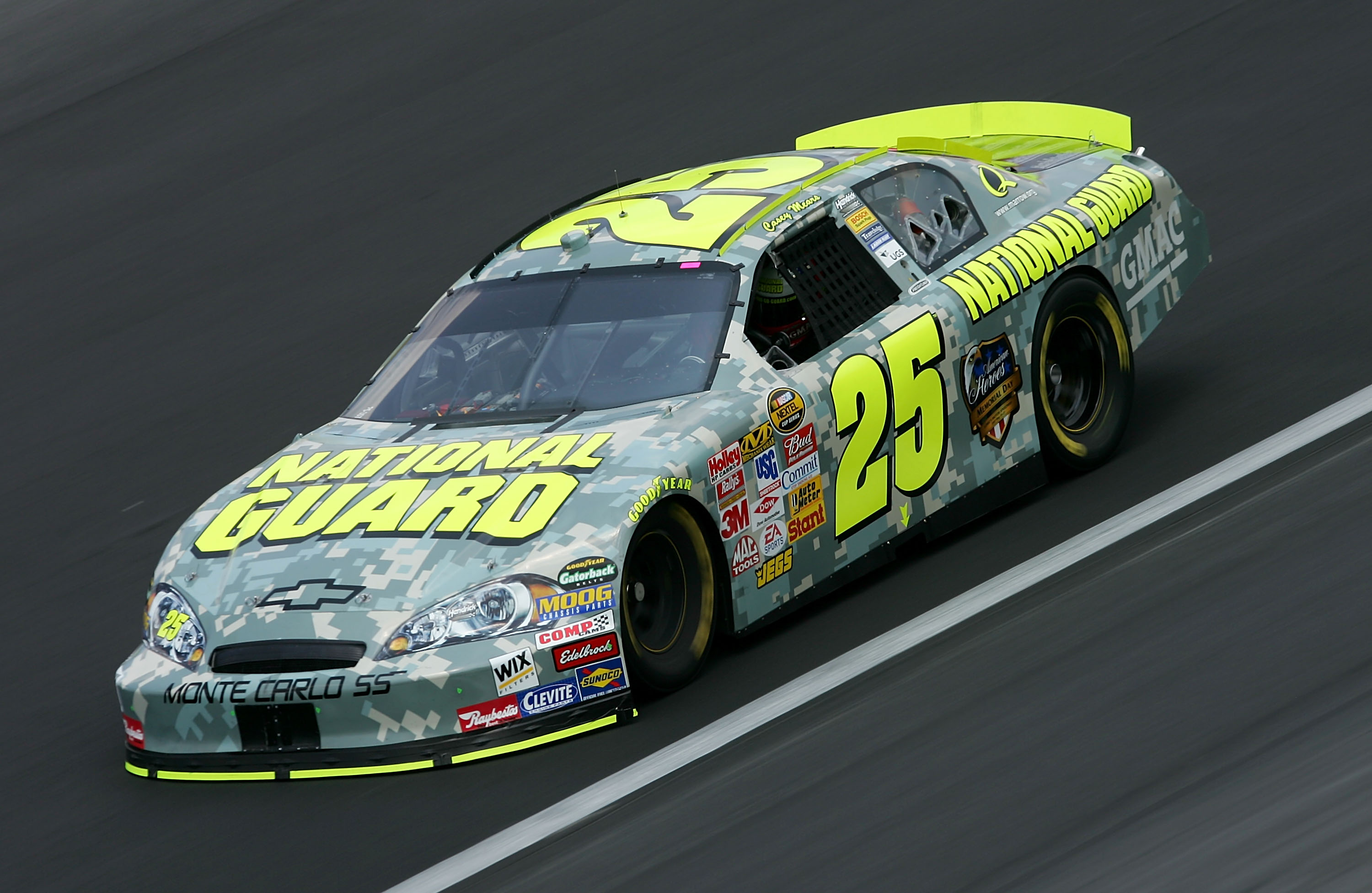 CONCORD, NC - MAY 26:  Casey Mears, driver of the #25 National Guard/American Heroes Chevrolet, drives during practice for the NASCAR Nextel Cup Series Coca-Cola 600 on May 26, 2007 at Lowe's Motor Speedway in Concord, North Carolina.  (Photo by Streeter