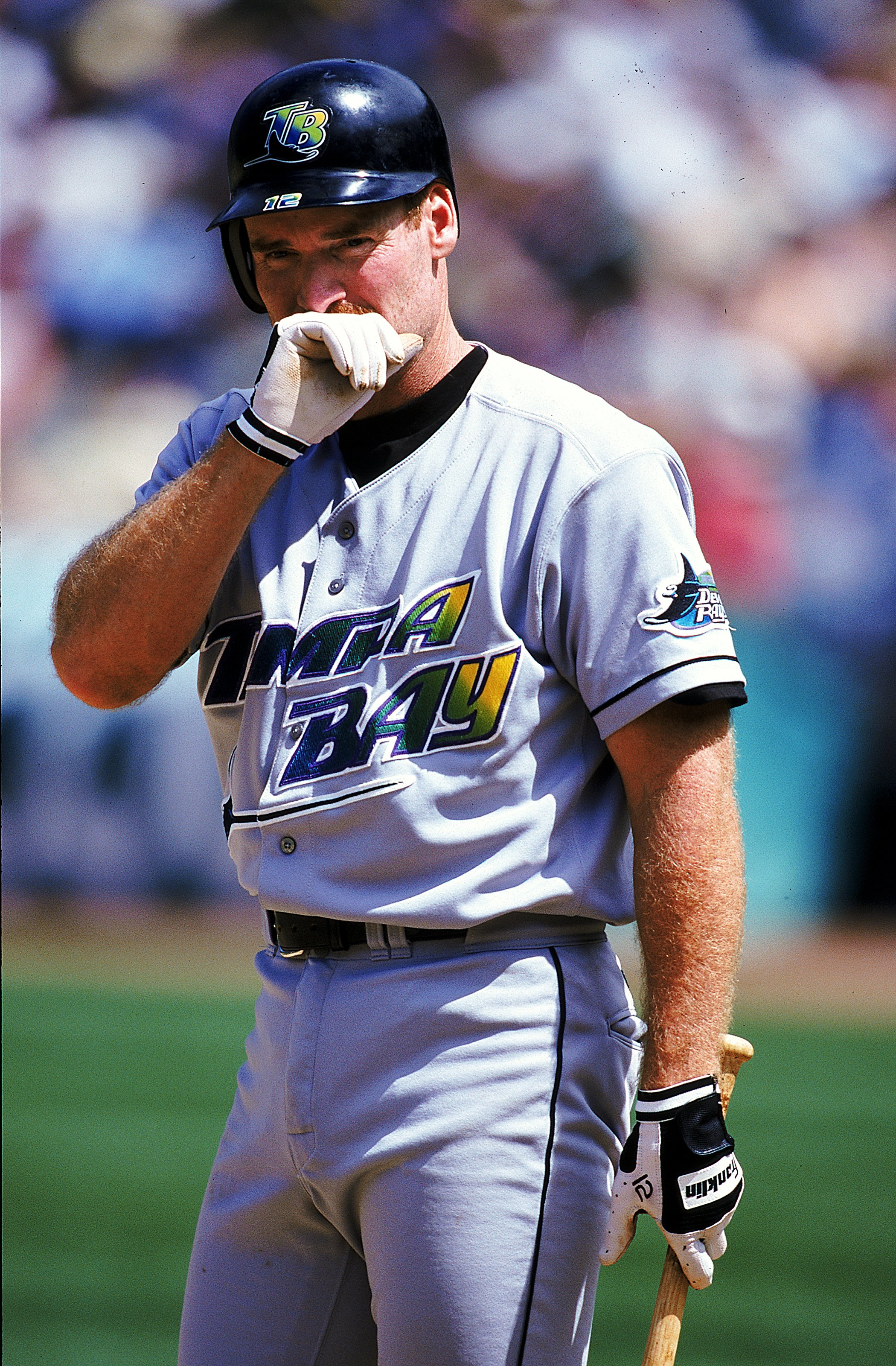 Infielder Wade Boggs of the Tampa Bay Devil Rays at bat during the News  Photo - Getty Images