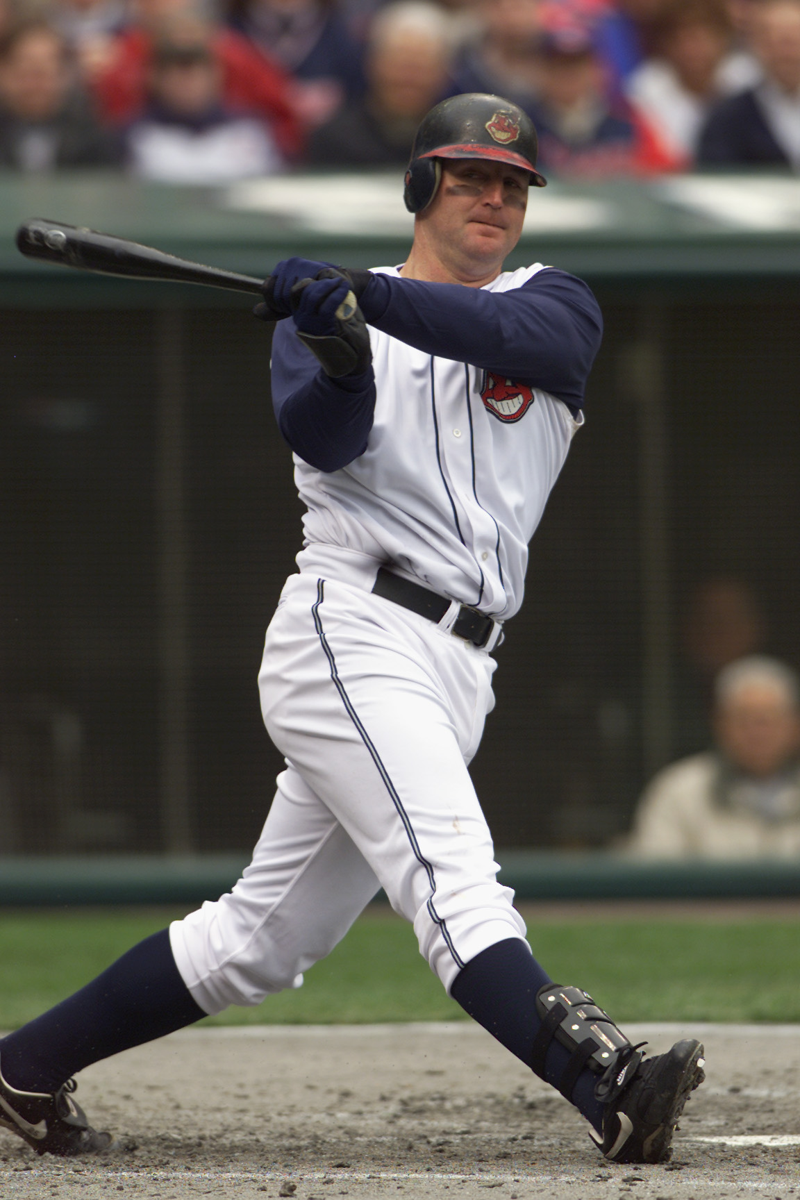 08  Apr 2002 :  Jim Thome #25 of the Cleveland Indians in action against  the Minnesota Twins during the opening day game at Jacobs Field in Cleveland, Ohio. The Indians won 9-5. DIGITAL IMAGE. Mandatory Credit: Tom Pidgeon /Getty Images