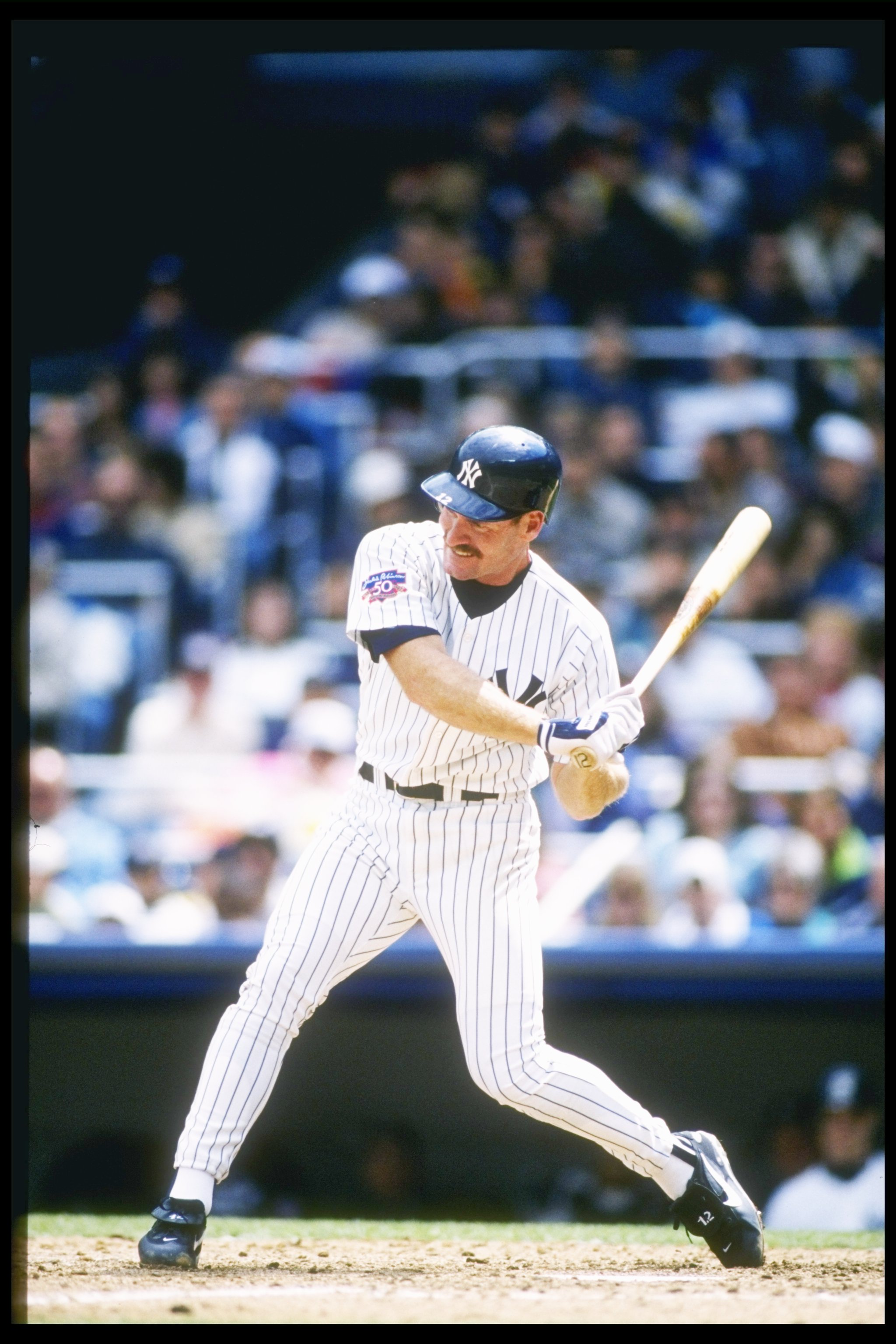 10 May 1997:  Infielder Wade Boggs of the New York Yankees hits the ball during a game against the Kansas City Royals at Yankee Stadium in Bronx, New York.  The Yankees won the game 3-2. Mandatory Credit: Al Bello  /Allsport