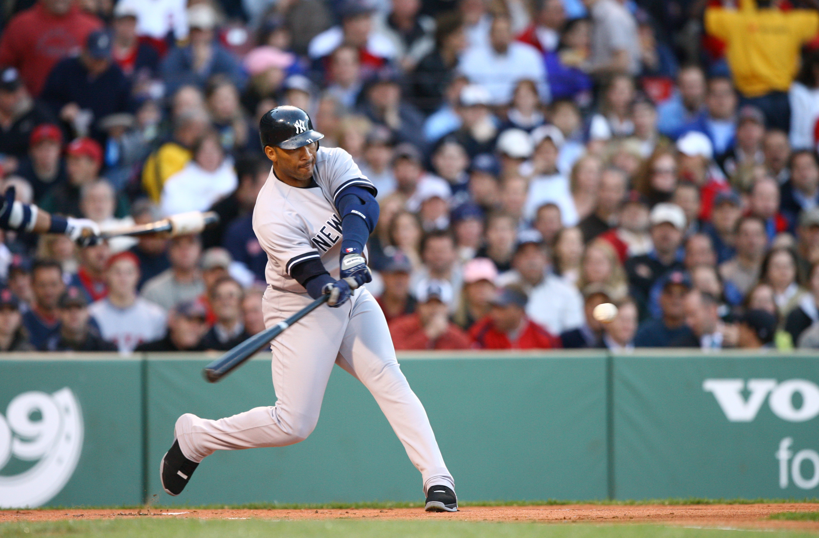 BOSTON ? MAY 23:  Outfielder Gary Sheffield #11 of the New York Yankees swings at a Boston Red Sox pitch during their game on May 23, 2006 at Fenway Park, in Boston Massachusetts. The Yankees won 7-5.  (Photo by Al Bello/Getty Images)