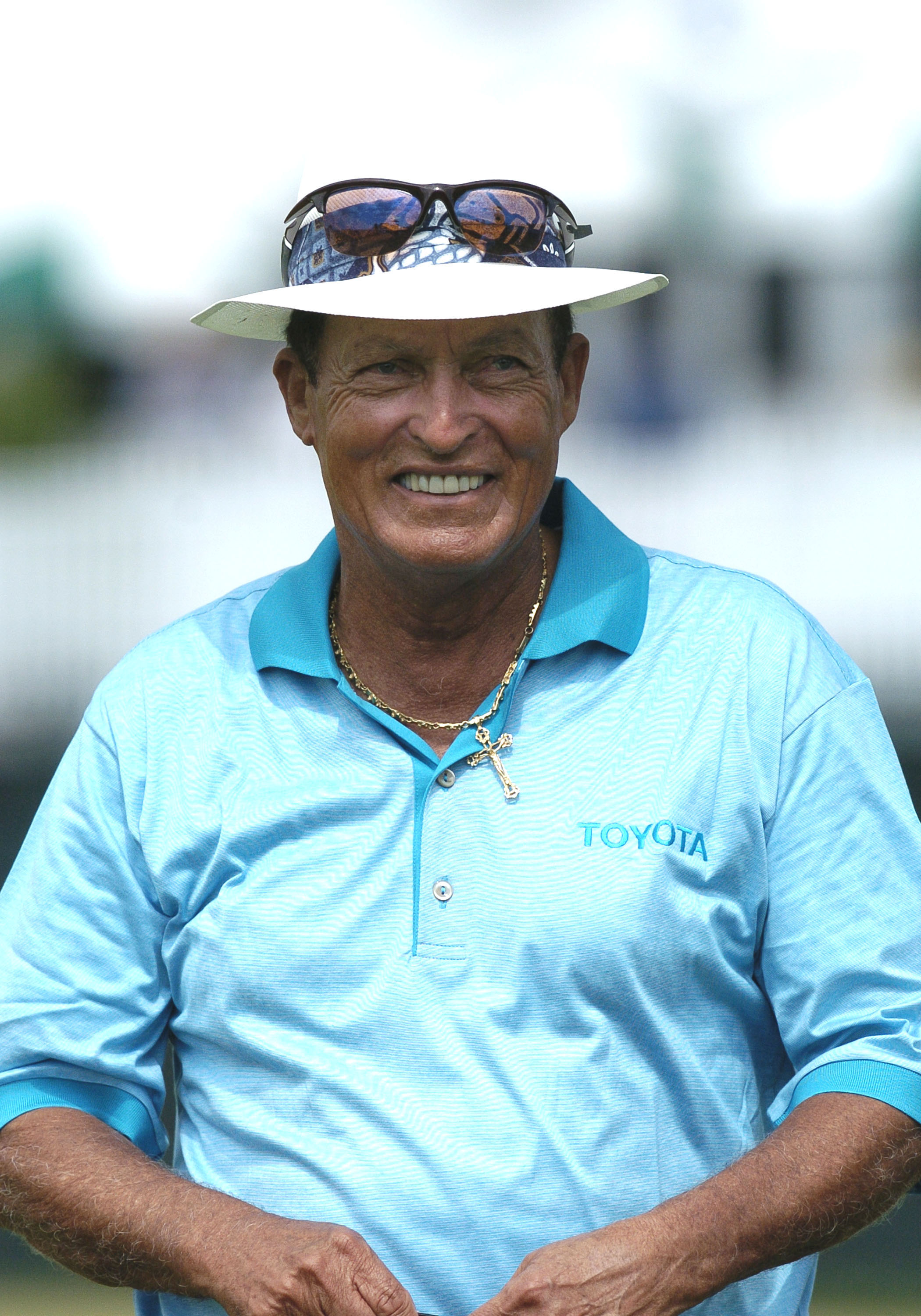 Chi Chi Rodriguez competes in the first round of the Liberty Mutual Legends of Golf tournament, Friday, April 23, 2004 in Savannah, Georgia. (Photo by A. Messerschmidt/Getty Images)