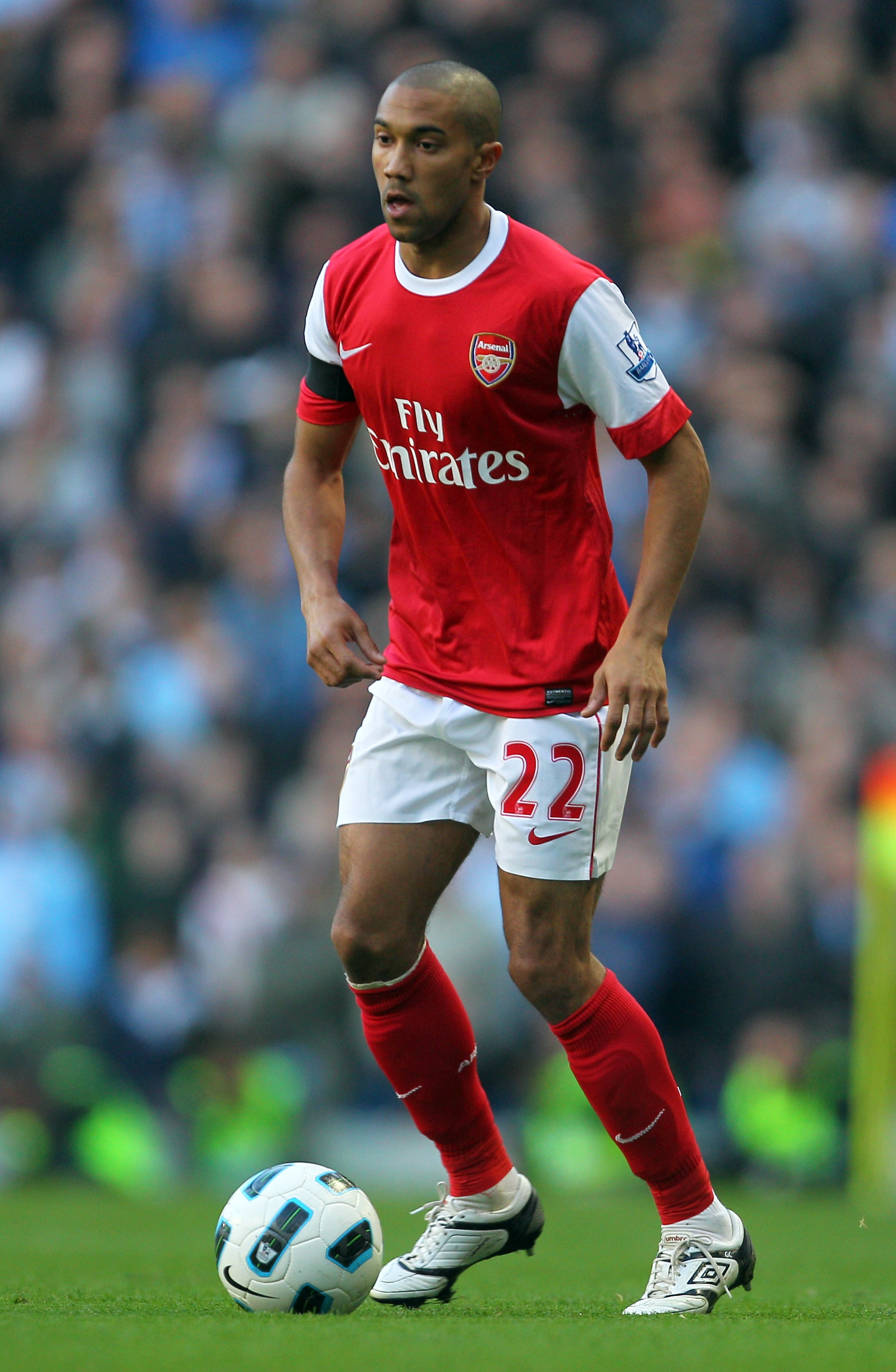 MANCHESTER, ENGLAND - OCTOBER 24:  Gael Clichy of Arsenal in action during the Barclays Premier League match between Manchester City and Arsenal at City of Manchester Stadium on October 24, 2010 in Manchester, England.  (Photo by Clive Rose/Getty Images)