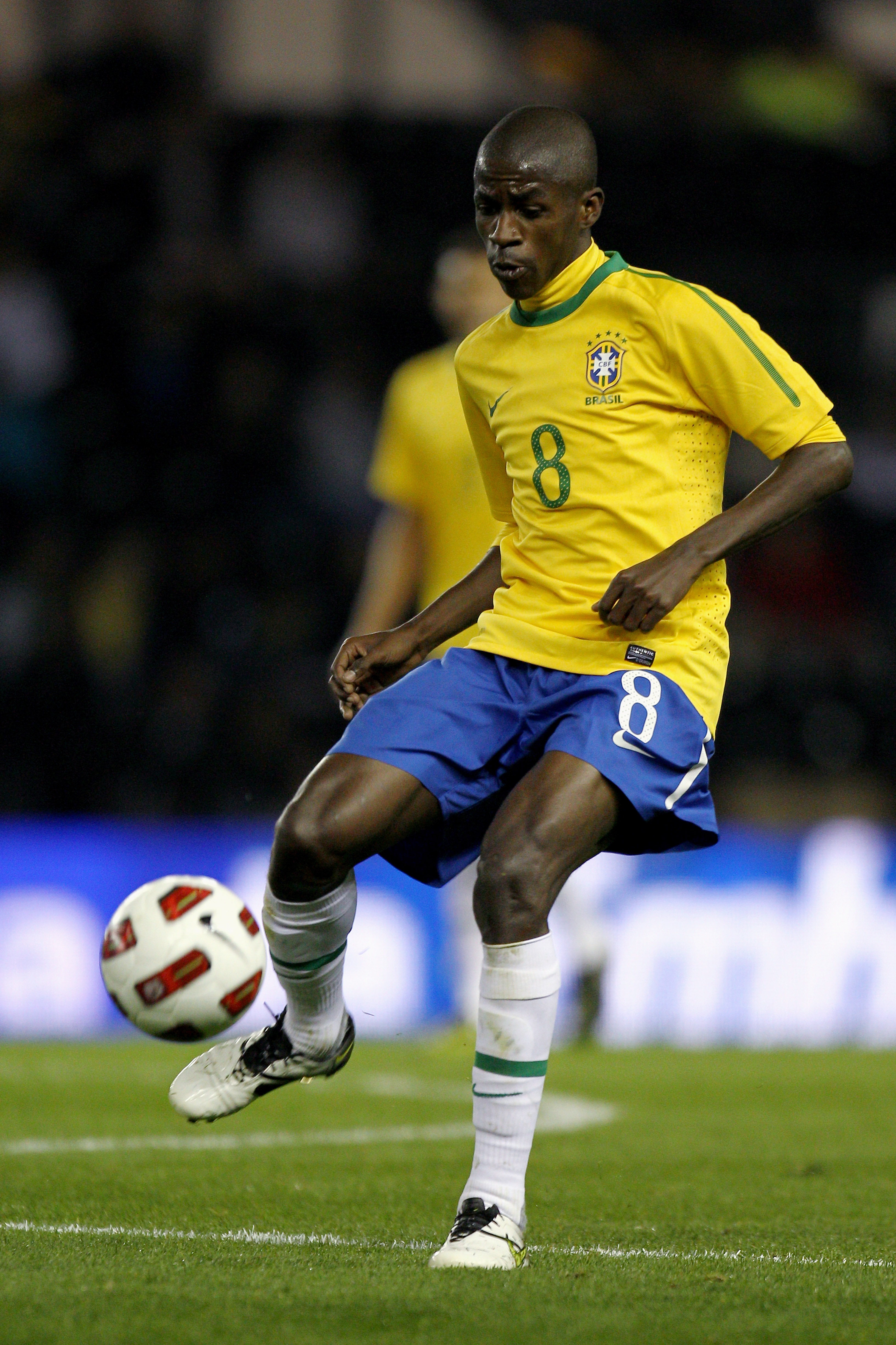 DERBY, ENGLAND - OCTOBER 11:  Ramires of Brazil in action during the International Friendly match between Brazil and Ukraine at Pride Park Stadium on October 11, 2010 in Derby, England.  (Photo by Dean Mouhtaropoulos/Getty Images)