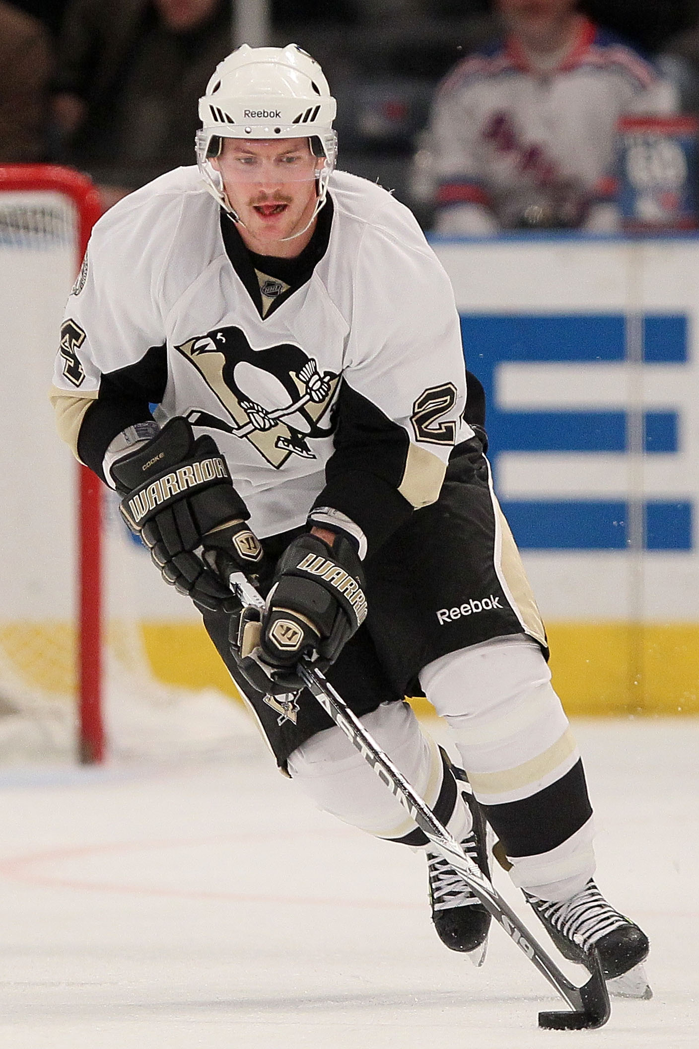 NEW YORK, NY - NOVEMBER 29: Matt Cooke #24 of the Pittsburgh Penguins attacks against the New York Rangers during their game on November 29, 2010 at Madison Square Garden in New York City. (Photo by Chris McGrath/Getty Images)