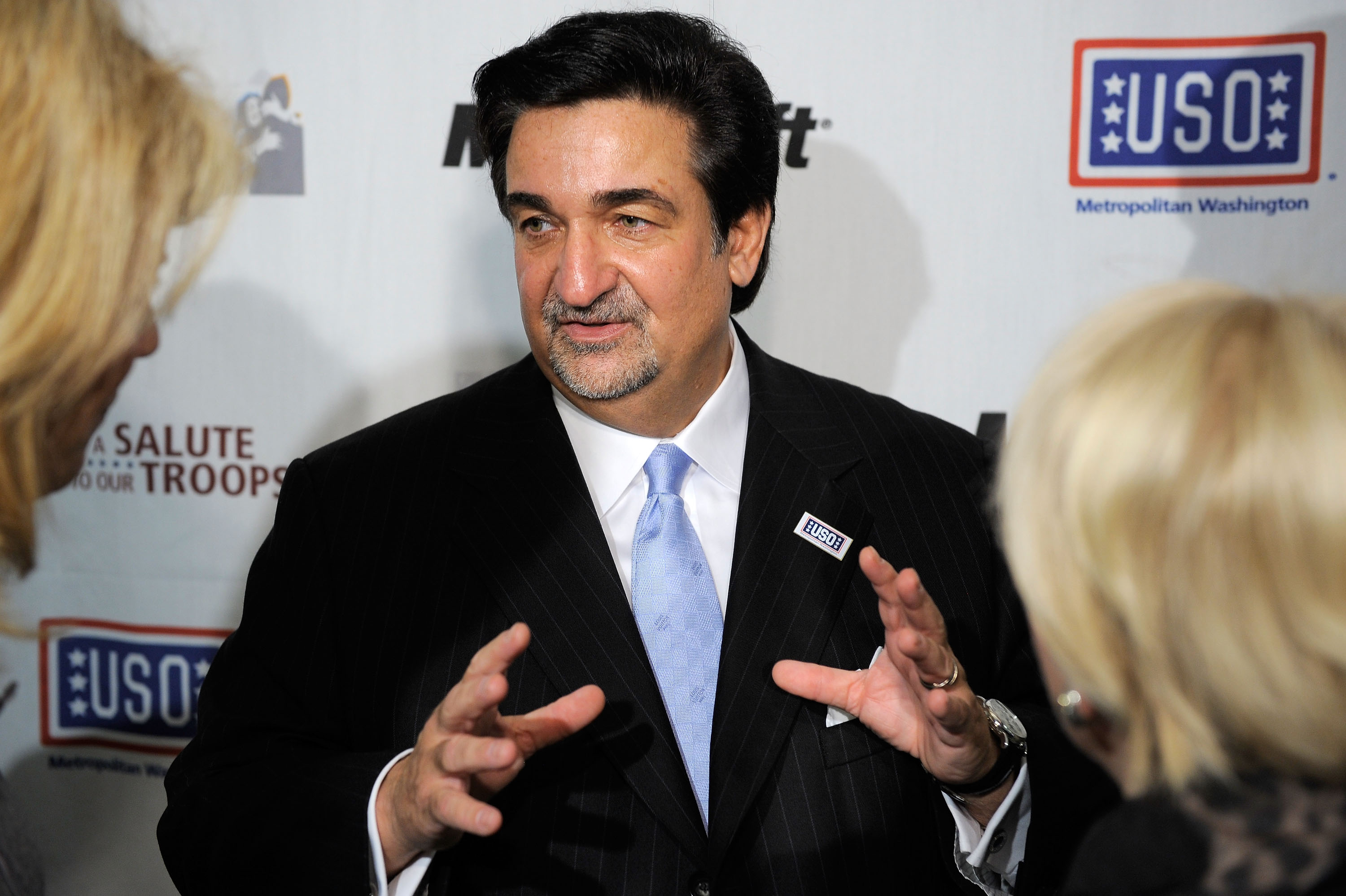 ARLINGTON, VA - NOVEMBER 09: Ted Leonsis, owner of the Washington Capitols speaks during Microsoft's 'A Salute to Our Troops' Operation USO Care Package Day at Kettler Iceplex on November 9, 2009 in Arlington, Virginia. (Photo by Jemal Countess/Getty Im