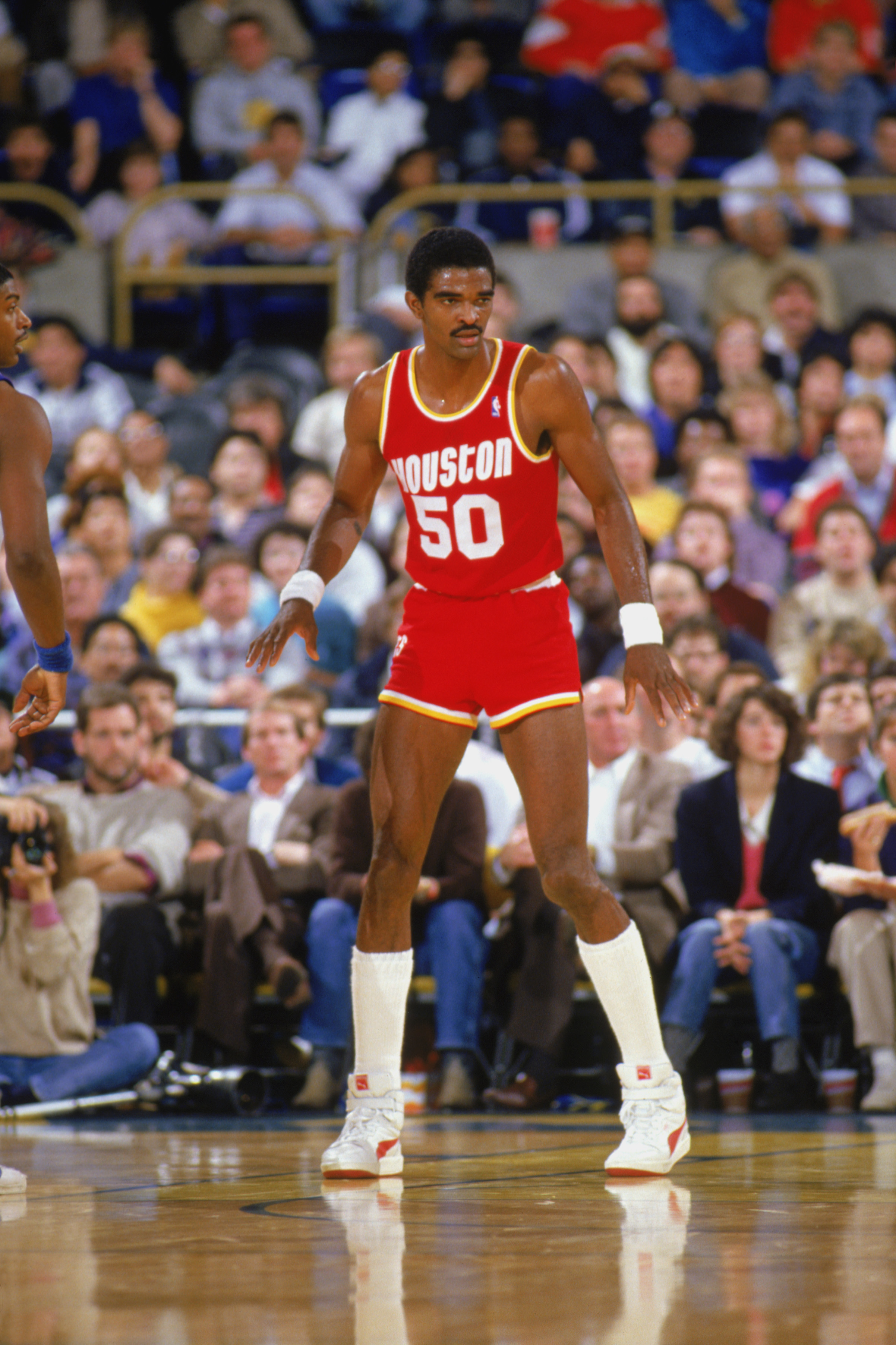 1987:  Ralph Sampson #50 of the Houston Rockets looks on during a game in the1987-88 season. NOTE TO USER: User expressly acknowledges and agrees that, by downloading and/or using this Photograph, User is consenting to the terms and conditions of the Gett