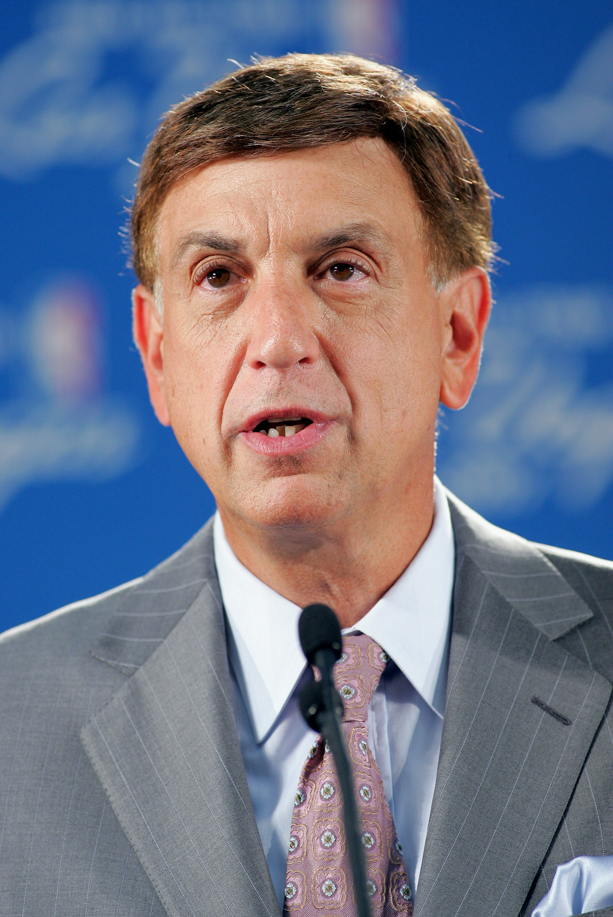 LAS VEGAS - AUGUST 5:  NBA announcer for TNT, Marv Albert, speaks at a news conference announcing that the city of Las Vegas will host the 2007 NBA All-Star Game held on August 5, 2005 at the Las Vegas Convention Center in Las Vegas, Nevada. It will be th