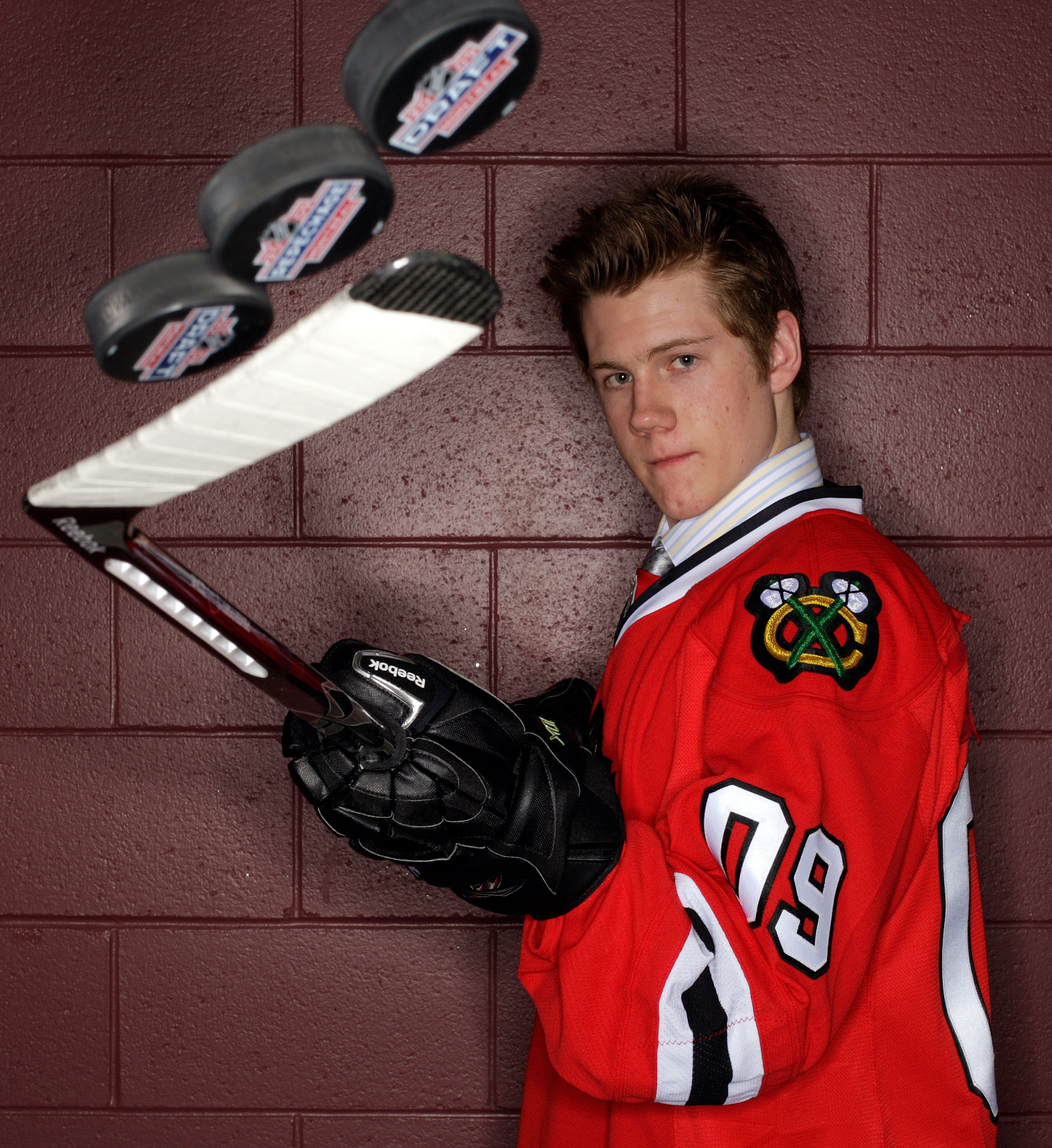 MONTREAL, QC - JUNE 26: Dylan Olsen of the Chicago Blackhawks poses for a portrait after he was selected #28 overall by the Blackhawks during the first round of the 2009 NHL Entry Draft at the Bell Centre on June 26, 2009 in Montreal, Quebec, Canada. (