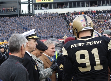 Admiral Mullen Greets Army's Carson Homme