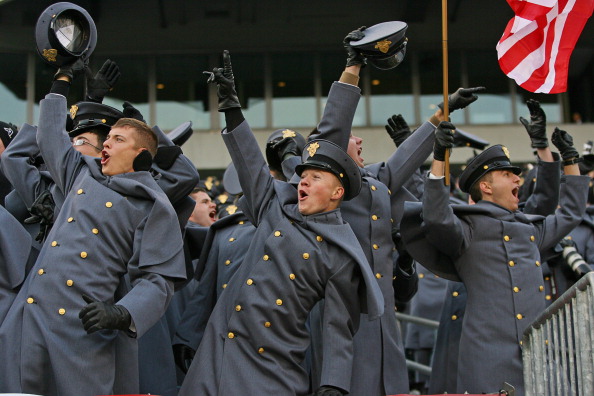 PHILADELPHIA - DECEMBER 11: Army Cadets cheer during a game against the Navy Midshipmen on December 11, 2010 at Lincoln Financial Field in Philadelphia, Pennsylvania. The Midshipmen won 31-17. (Photo by Hunter Martin/Getty Images)