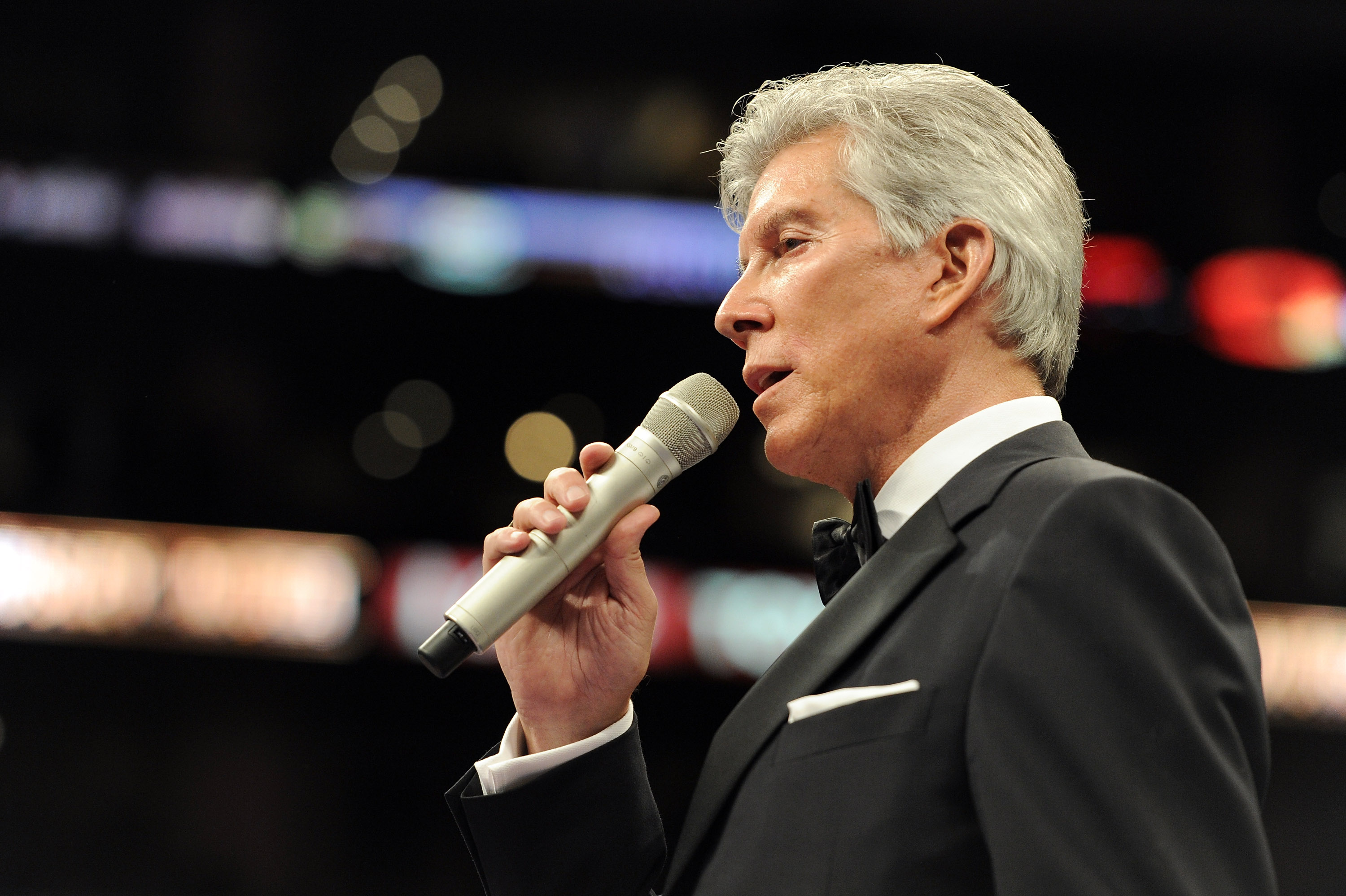 LOS ANGELES, CA - SEPTEMBER 18:  Announcer Michael Buffer before the Middleweight bout against Shane Mosley and Sergio Mora at Staples Center on September 18, 2010 in Los Angeles, California.  (Photo by Harry How/Getty Images)