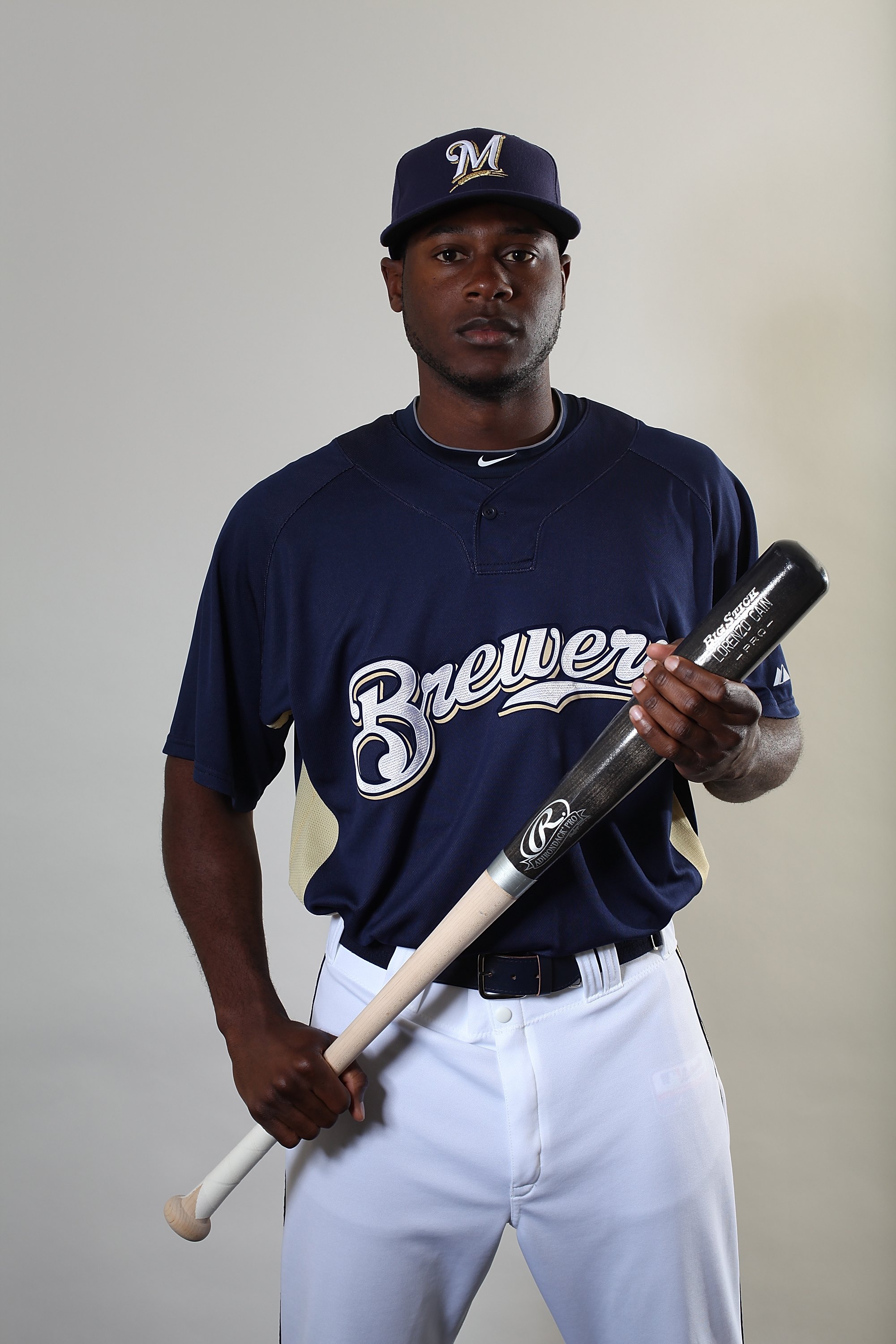 MARYVALE, AZ - MARCH 01:  Lorenzo Cain #36 poses for a portrait during the Milwaukee Brewers Photo Day at the Maryvale  Baseball Park on March 1, 2010 in Maryvale, Arizona.  (Photo by Jonathan Ferrey/Getty Images)