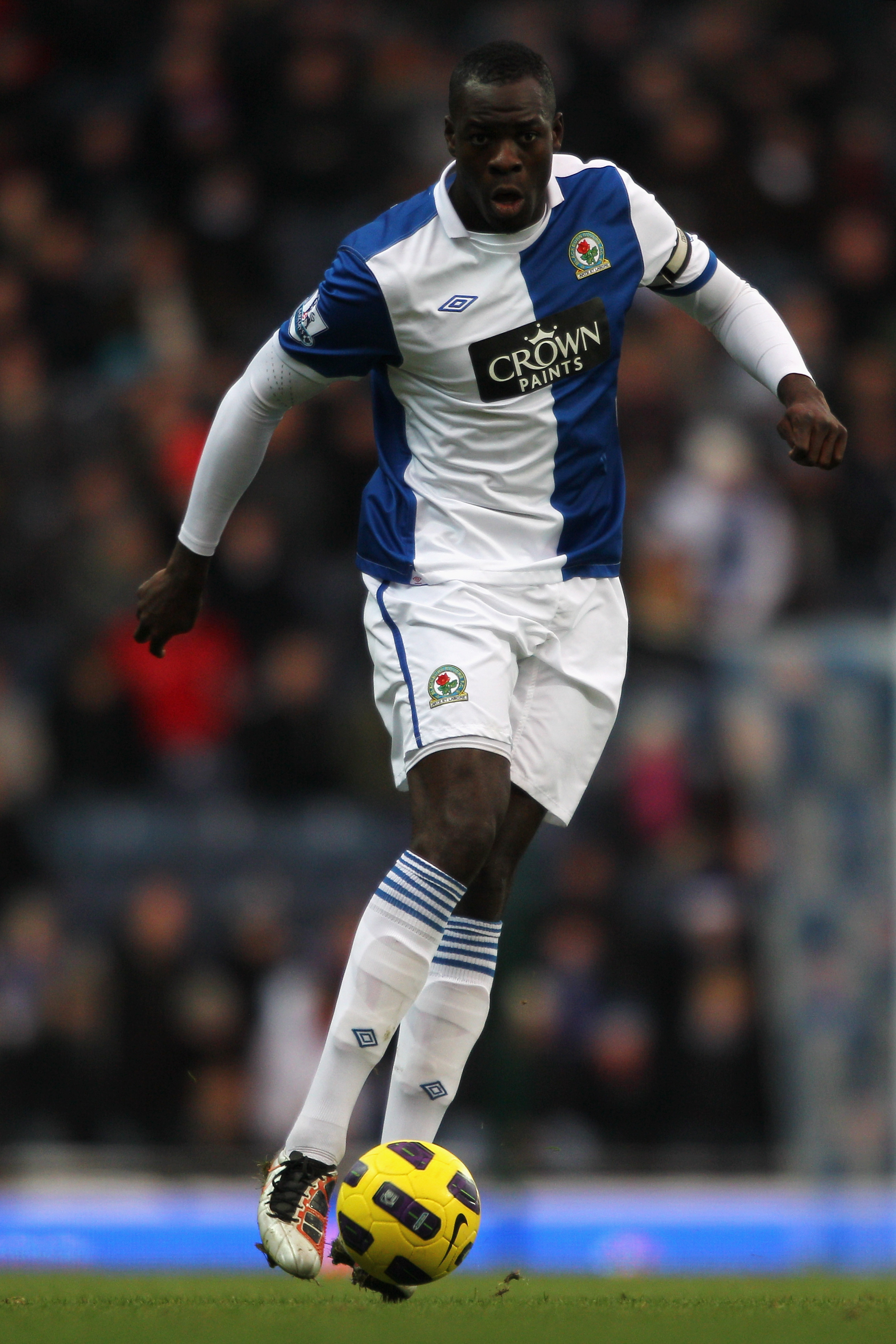 BLACKBURN, ENGLAND - DECEMBER 18:  Christopher Samba of Blackburn in action during the Barclays Premier League match between Blackburn Rovers and West Ham United at Ewood park on December 18, 2010 in Blackburn, England.  (Photo by Dean Mouhtaropoulos/Gett
