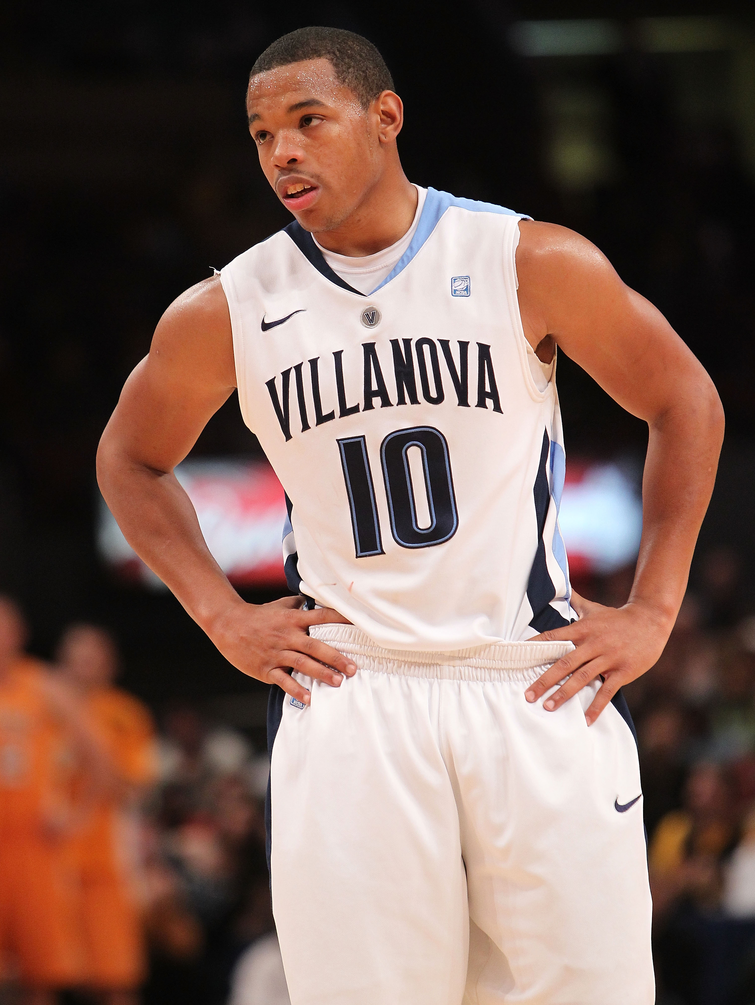 NEW YORK - NOVEMBER 26:  Corey Fisher #10 of the Villanova Wildcats looks on against the Tennessee Volunteers during the Championship game at Madison Square Garden on November 26, 2010 in New York City.  (Photo by Nick Laham/Getty Images)