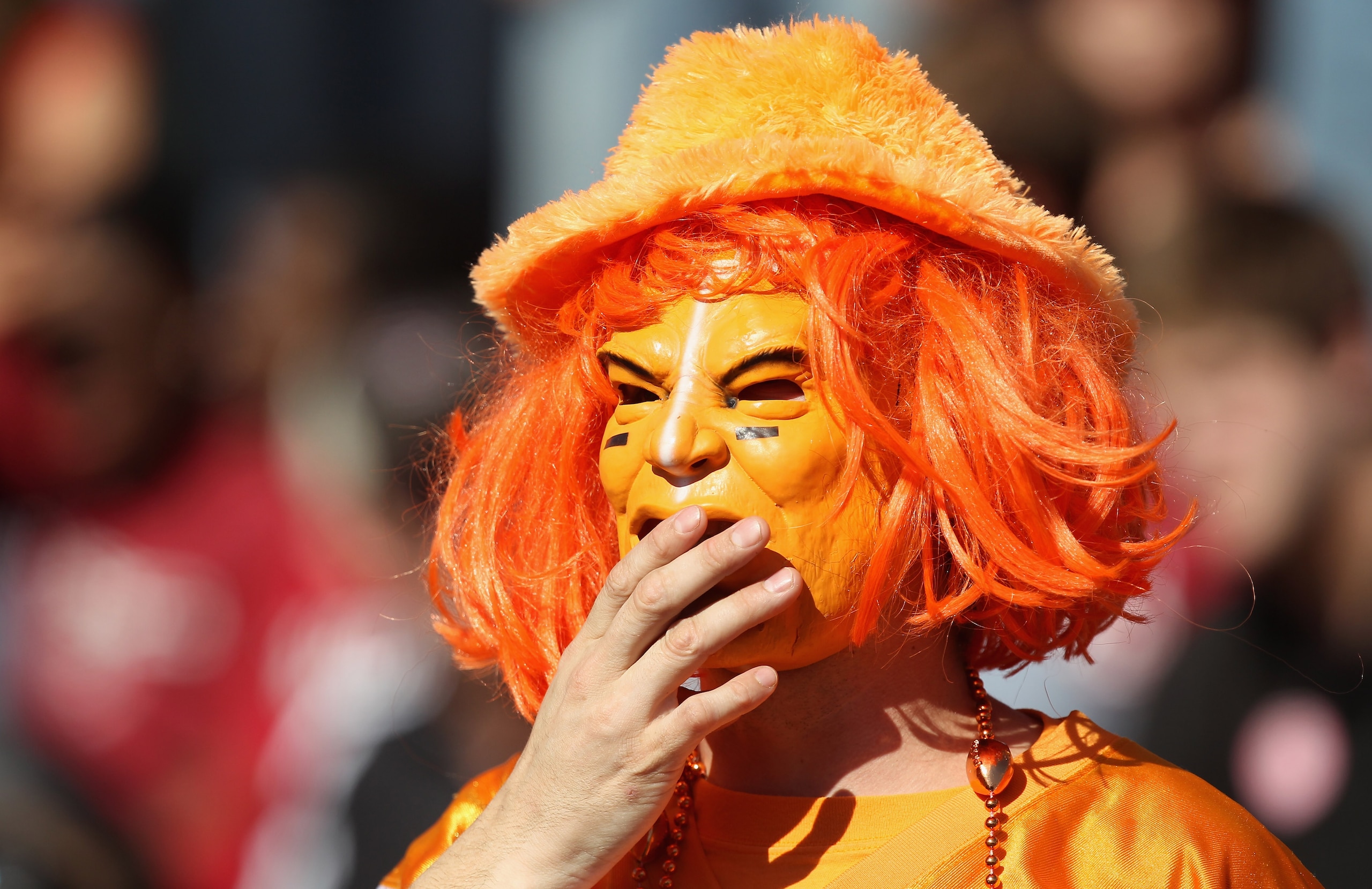 COLUMBIA, SC - OCTOBER 30:  A fan of the Tennessee Volunteers watches on against the South Carolina Gamecocks during their game at Williams-Brice Stadium on October 30, 2010 in Columbia, South Carolina.  (Photo by Streeter Lecka/Getty Images)