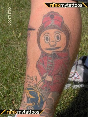 Photos Ohio State Fan Has Tattoos Of Urban Meyer Jim Tressel Woody  Hayes And A Buckeyes Skull Eating A Michigan M