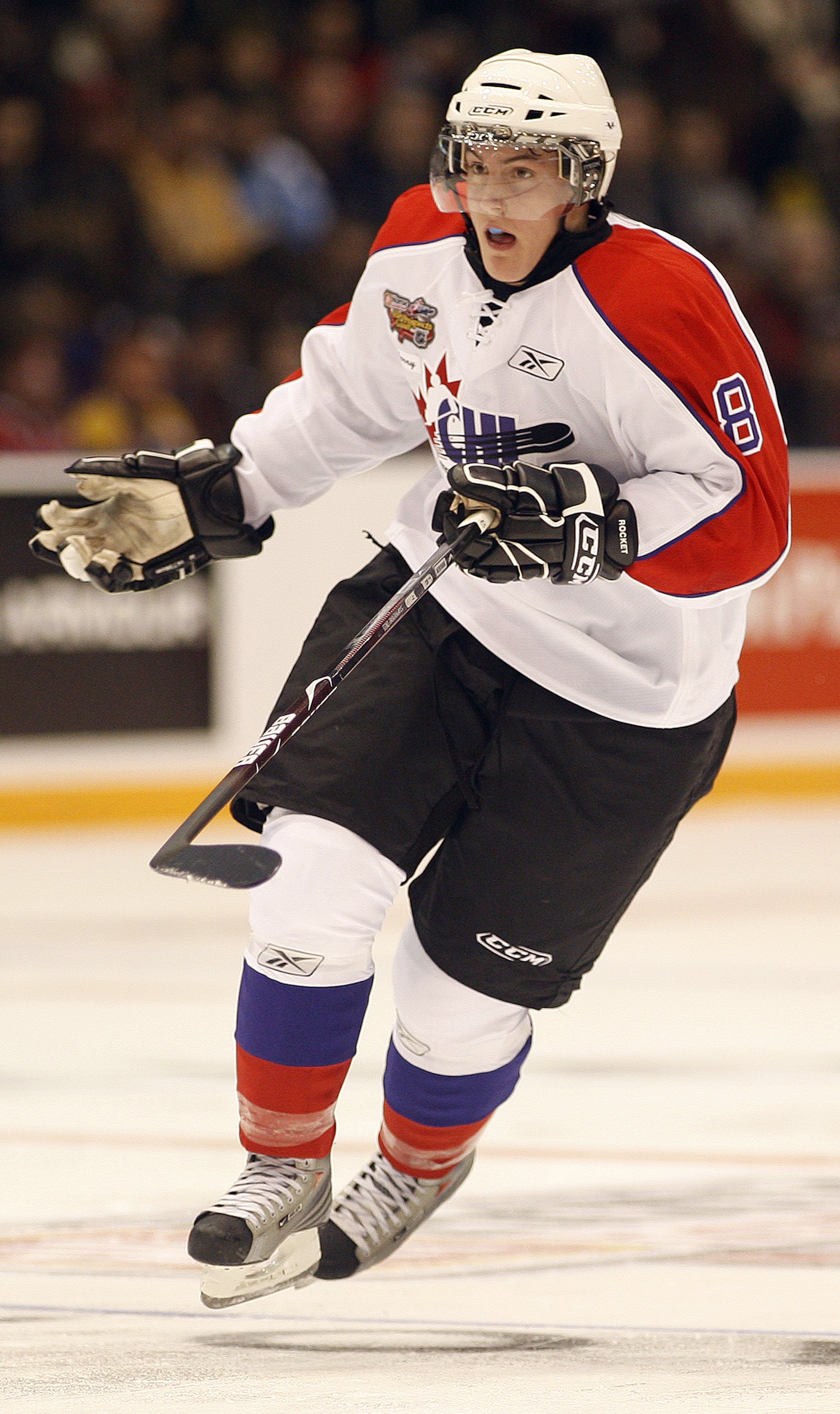 OSHAWA, ON - JANUARY 14: Tyson Barrie #8 of Team Cherry skates in the 2009 Home Hardware CHL/NHL Top Prospects Game against Team Orr on Wednesday January 14, 2009 at the General Motors Centre in Oshawa, Ontario. Team Orr defeated Team Cherry 6-1. (Photo