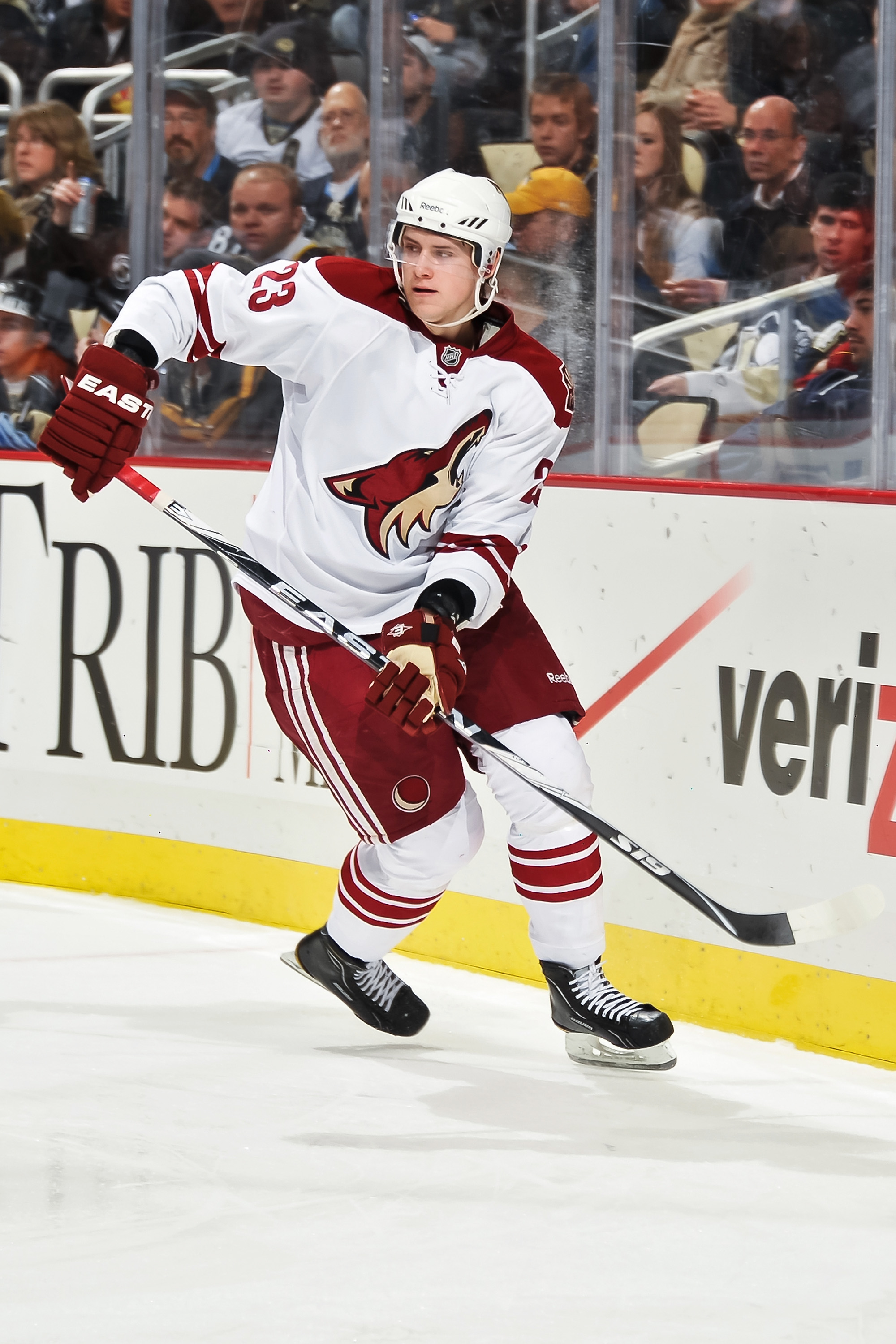 PITTSBURGH, PA - DECEMBER 20: Oliver Ekman-Larsson #23 of the Phoenix Coyotes skates against the Pittsburgh Penguins on December 20, 2010 at CONSOL Energy Center in Pittsburgh, Pennsylvania. (Photo by Jamie Sabau/Getty Images)