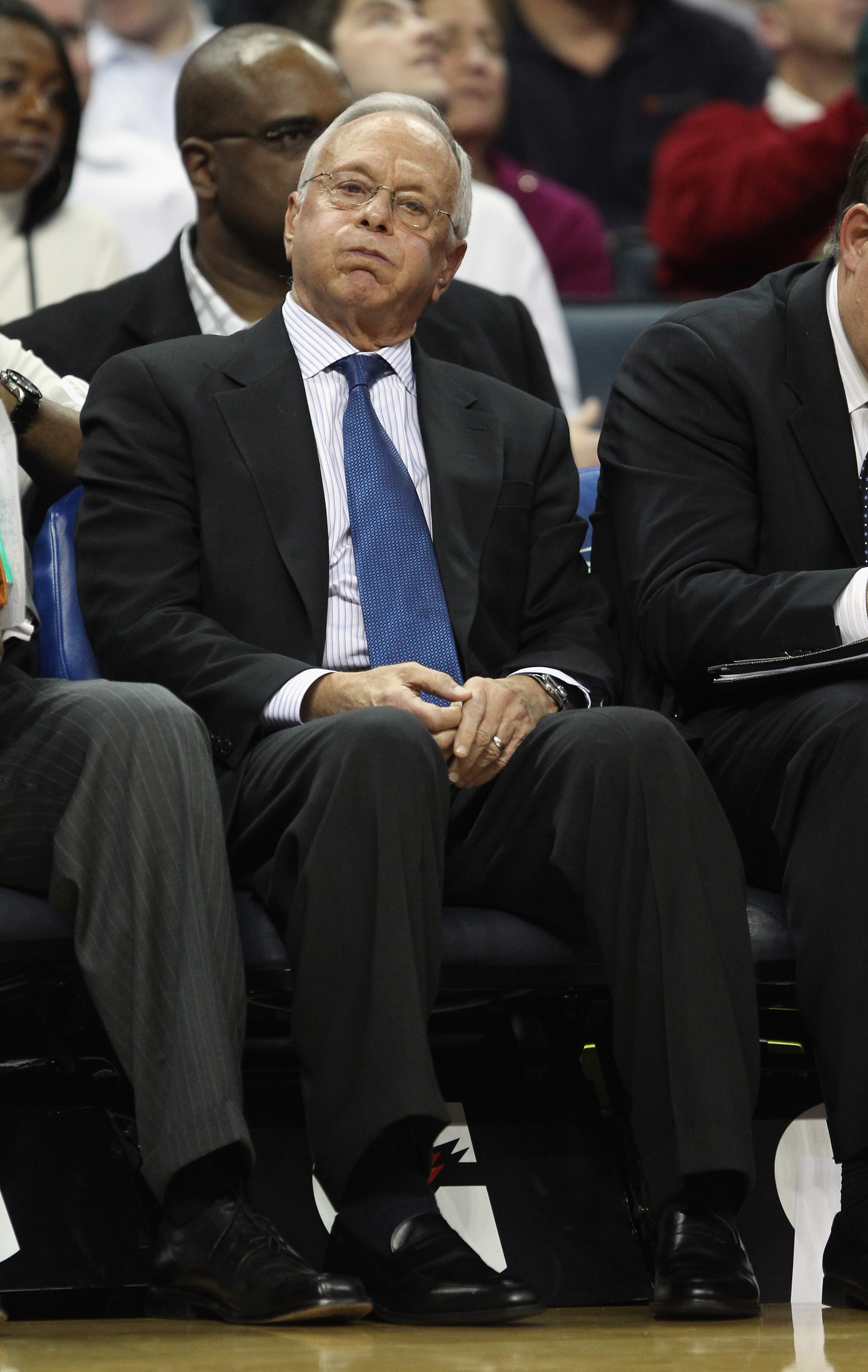 CHARLOTTE, NC - DECEMBER 07:  Head coach Larry Brown of the Charlotte Bobcats reacts against the Denver Nuggets during their game at Time Warner Cable Arena on December 7, 2010 in Charlotte, North Carolina.  NOTE TO USER: User expressly acknowledges and a