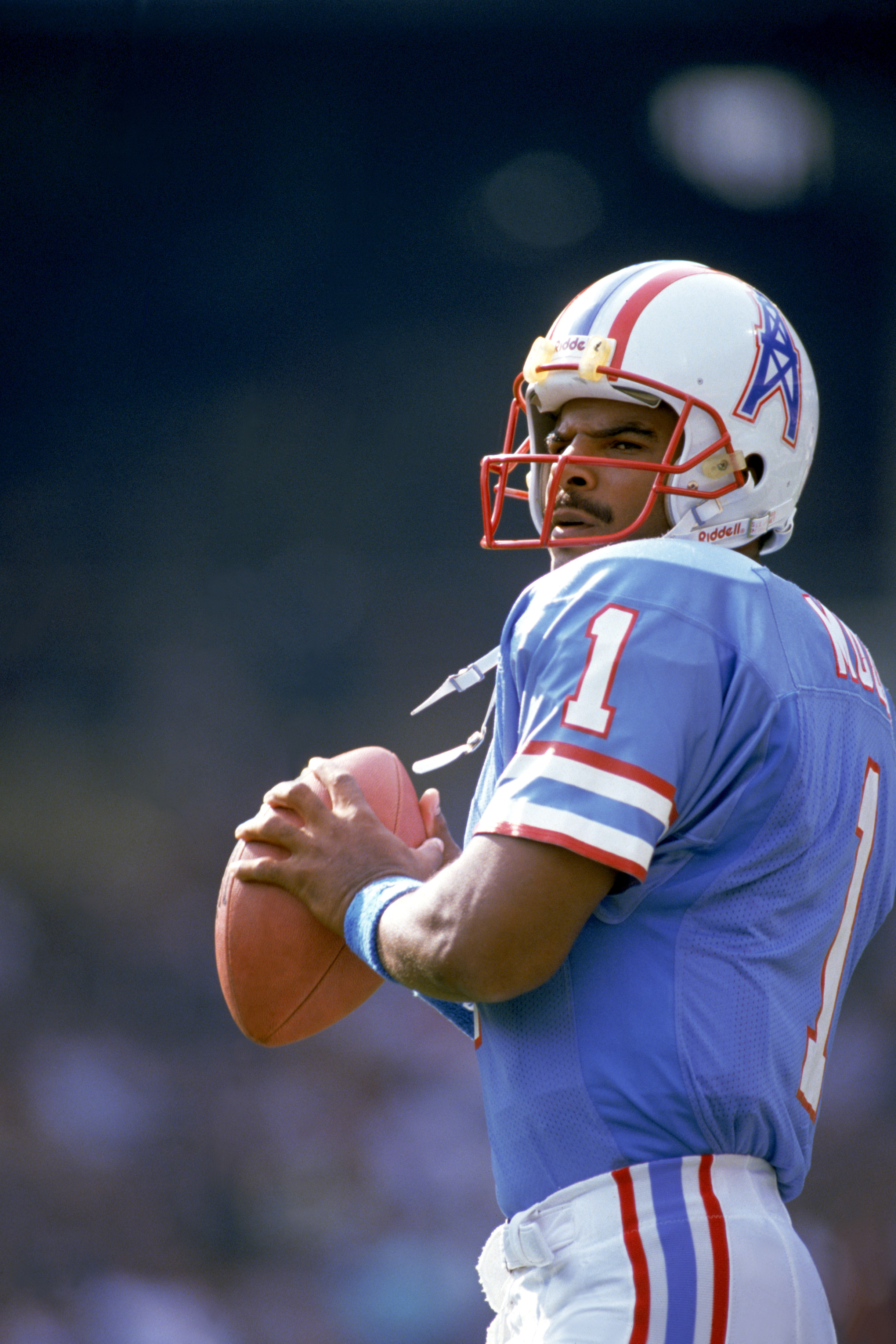 NFL Houston Oilers QB Warren Moon Game Action Color 8 X 10 Photo Picture