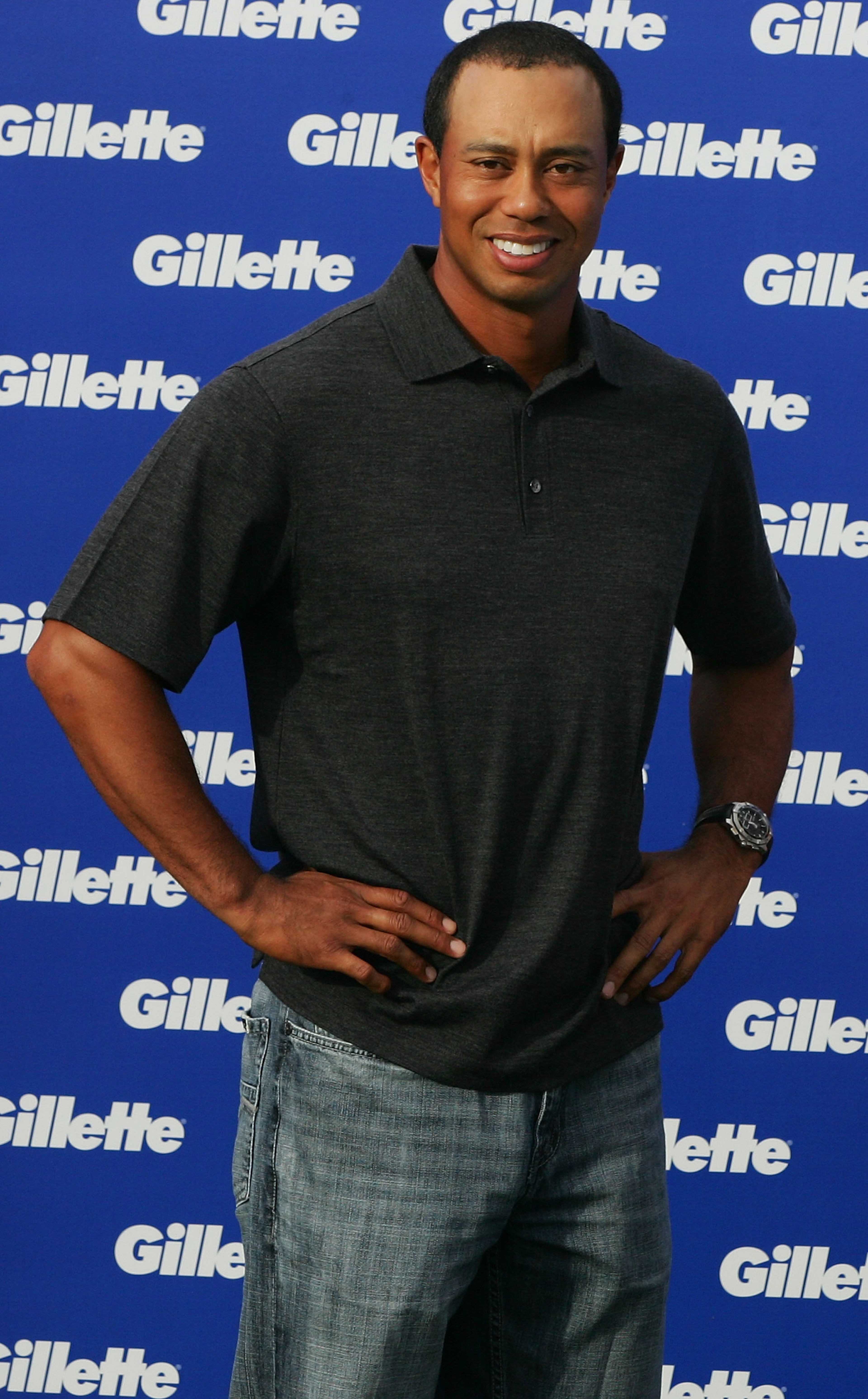 MELBOURNE, AUSTRALIA - NOVEMBER 11:  Golfer Tiger Woods smiles during the launch of the Gillette Champions Junior Education Grant at the Crown Entertainment Complex on November 11, 2009 in Melbourne, Australia.  (Photo by Scott Barbour/Getty Images)