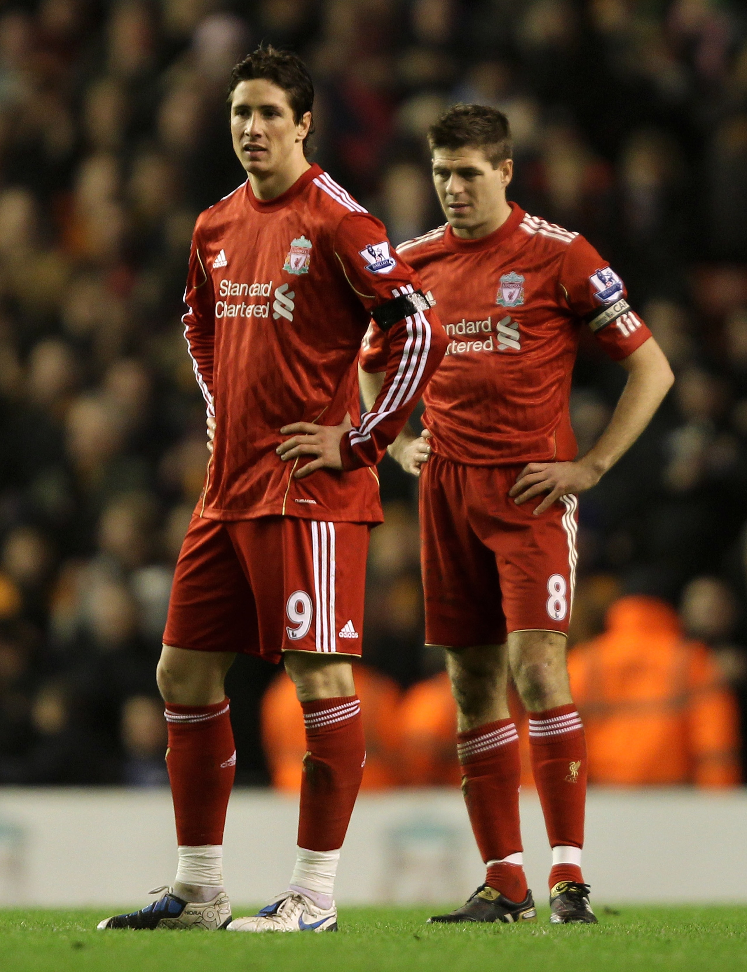 LIVERPOOL, ENGLAND - DECEMBER 29: Fernando Torres and Steven Gerrard (R) of Liverpool look dejected after Wolverhampton Wanderers opened the scoring during the Barclays Premier League match between Liverpool and Wolverhampton Wanderers at Anfield on Dece LIVERPOOL, ENGLAND - DECEMBER 29: Fernando Torres and Steven Gerrard (R) of Liverpool look dejected after Wolverhampton Wanderers opened the scoring during the Barclays Premier League match between Liverpool and Wolverhampton Wanderers at Anfield on Dece